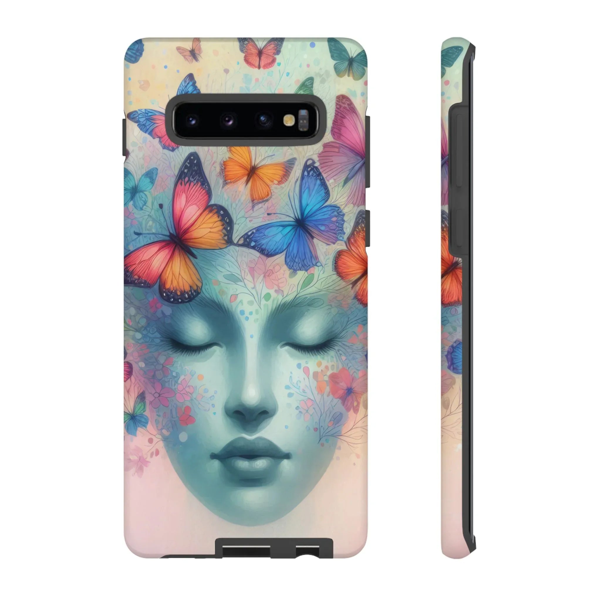 Butterfly Bloom Dreamy Woman Phone Case for Galaxy and Pixel - KARARMDESIGN