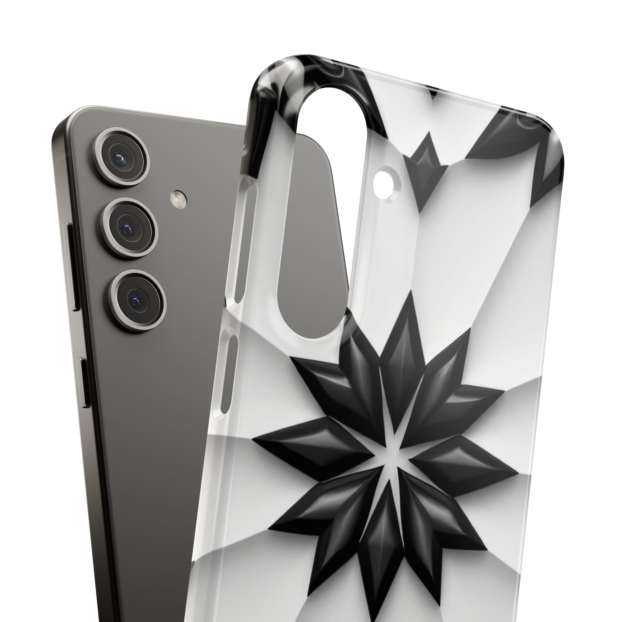 Black & White Geometric Snap Case for iPhone & Samsung Galaxy