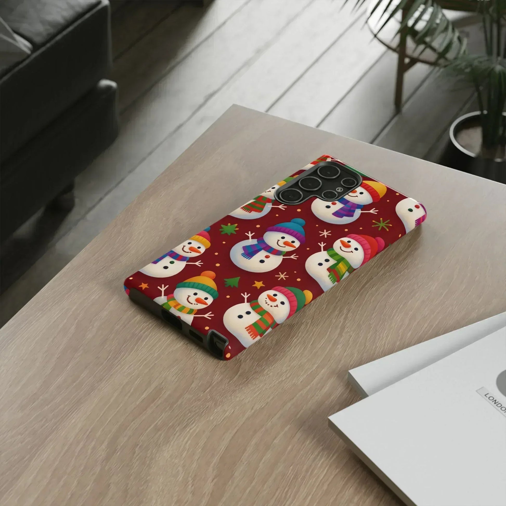 Festive Snowmen Parade Phone Case for iPhone 11–17 and Galaxy S10–S25 - KARARMDESIGN