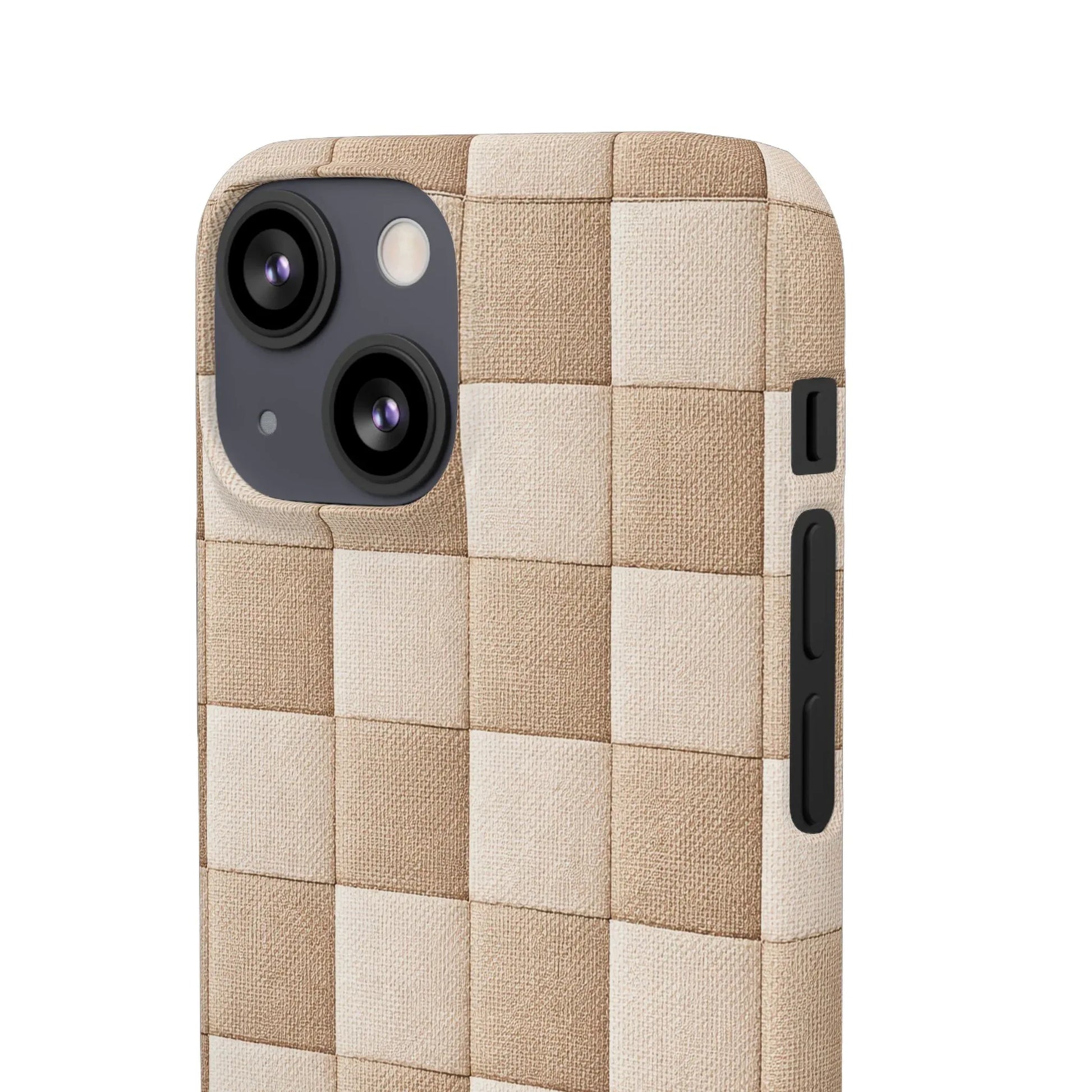 Beige Woven Phone Case for iPhone 11-17 and Galaxy S20-S25 - KARARMDESIGN