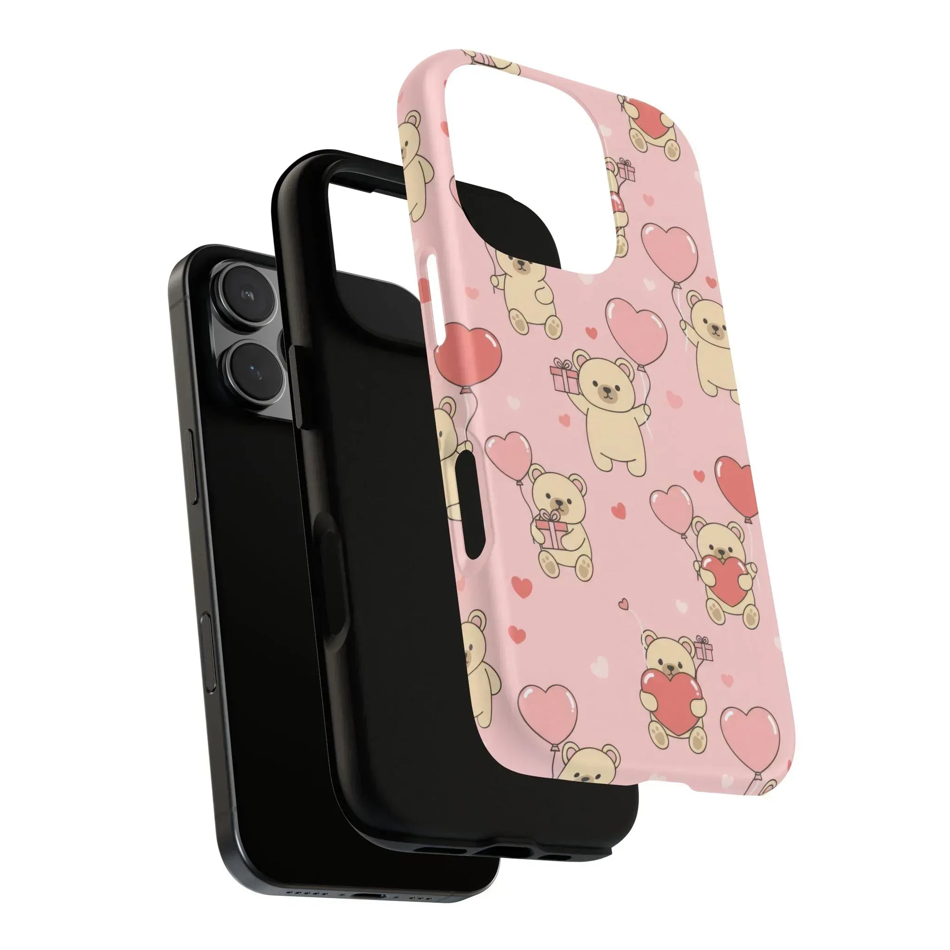 Teddy's Valentine Parade Phone Case for iPhone 11-17 and Galaxy S21-S25 - KARARMDESIGN