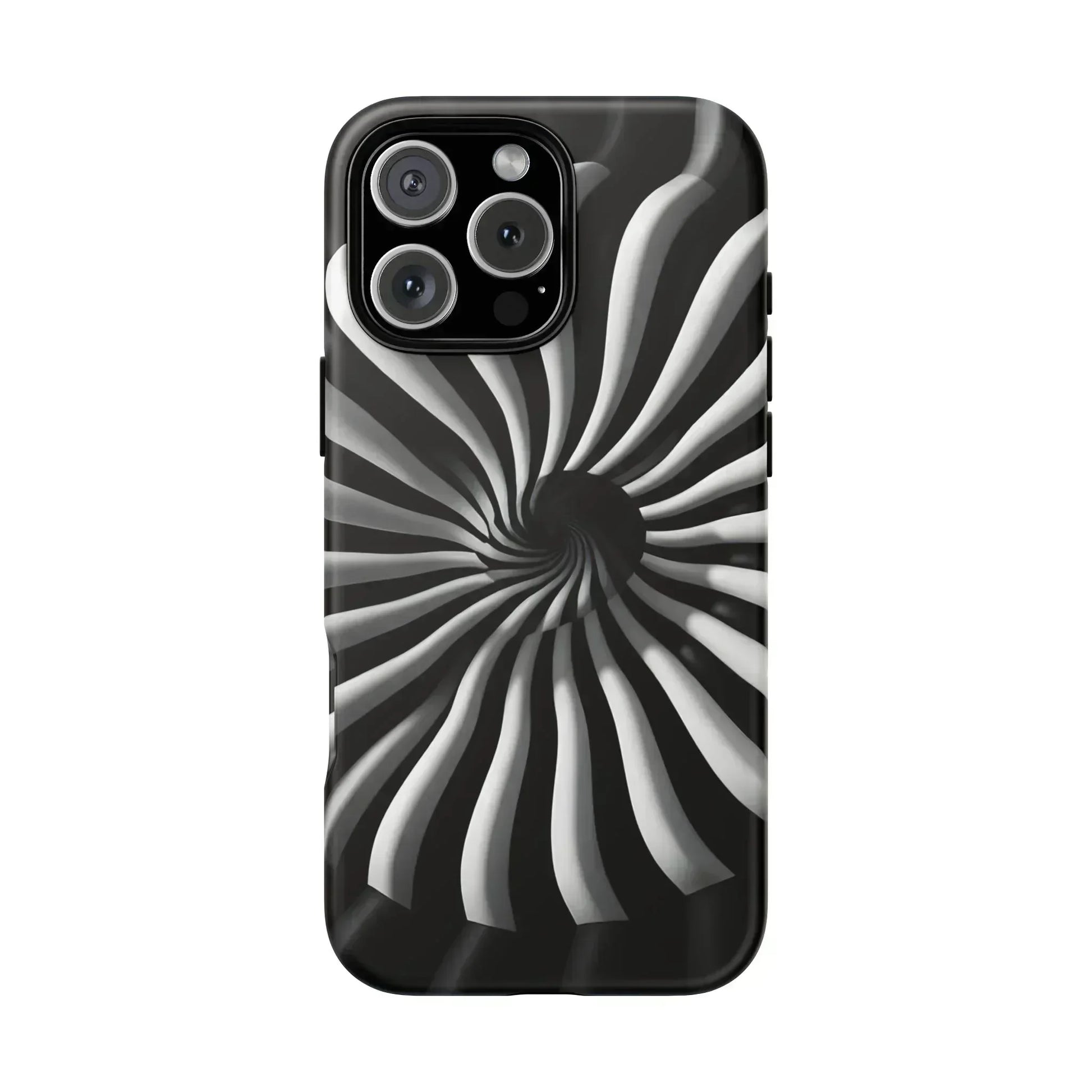 Hypnotic Black and White Spiral Phone Case for iPhone & Galaxy - KARARMDESIGN