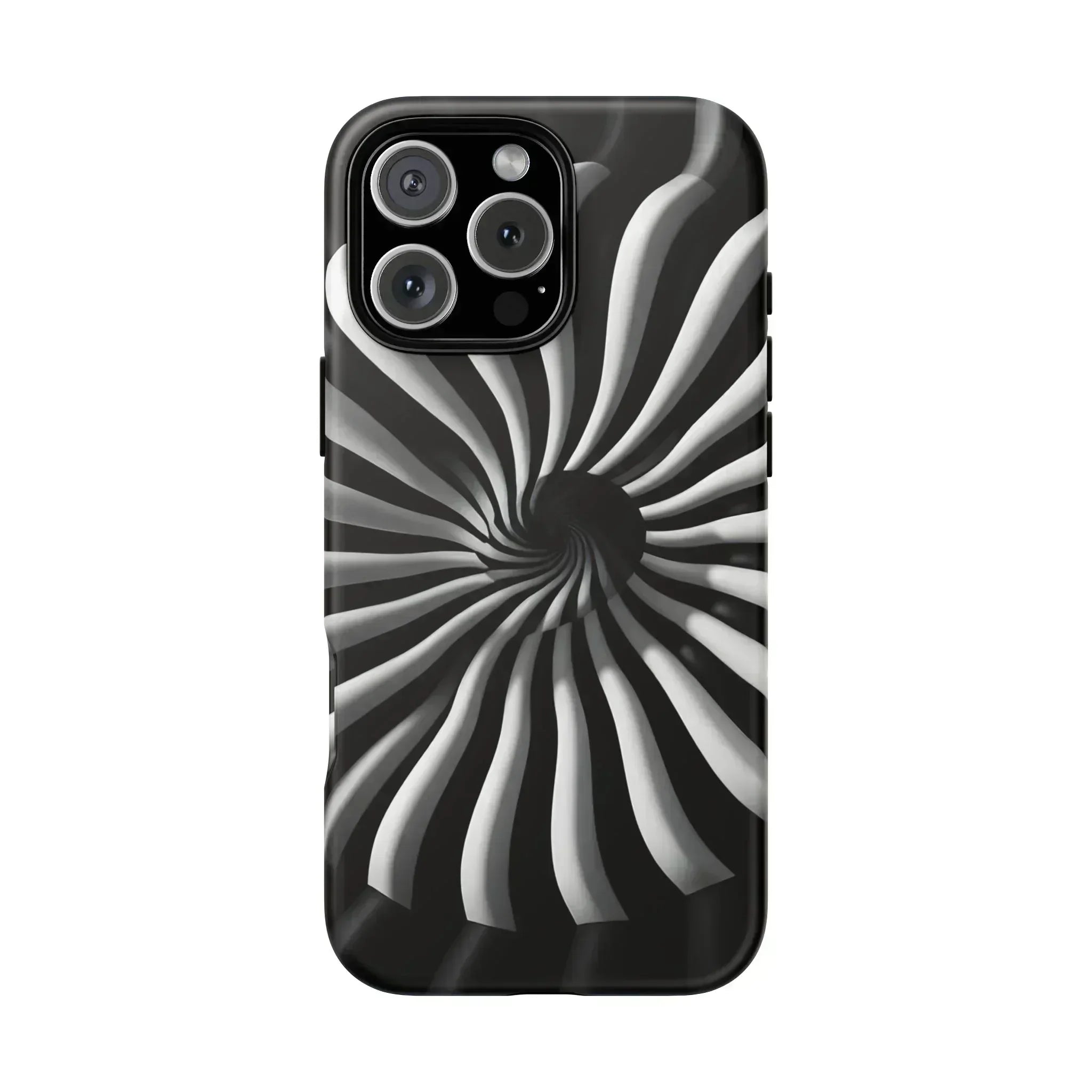 Hypnotic Black and White Spiral Phone Case for iPhone & Galaxy - KARARMDESIGN