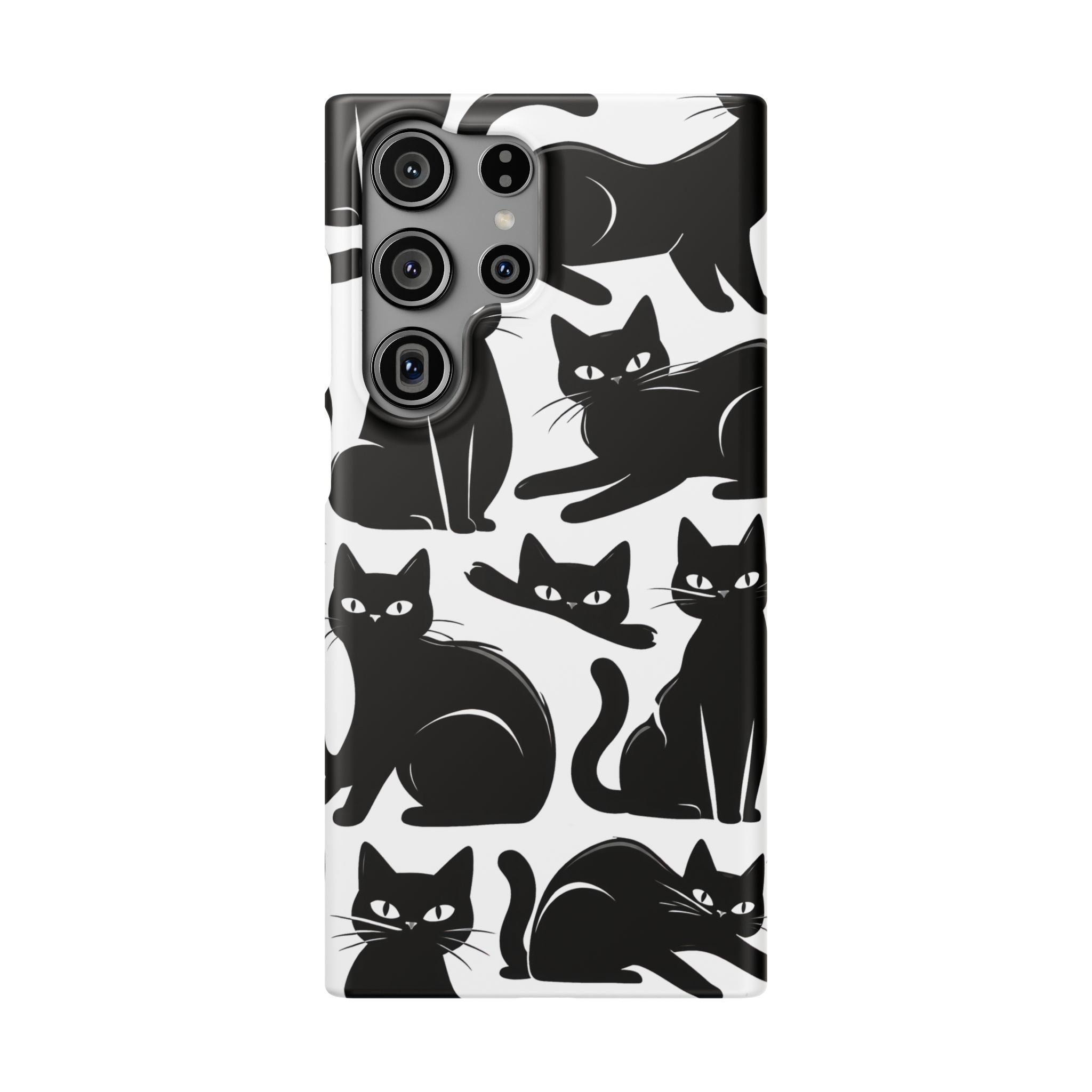 Black Cats Phone Case for iPhone 11-17 and Galaxy S20-S26