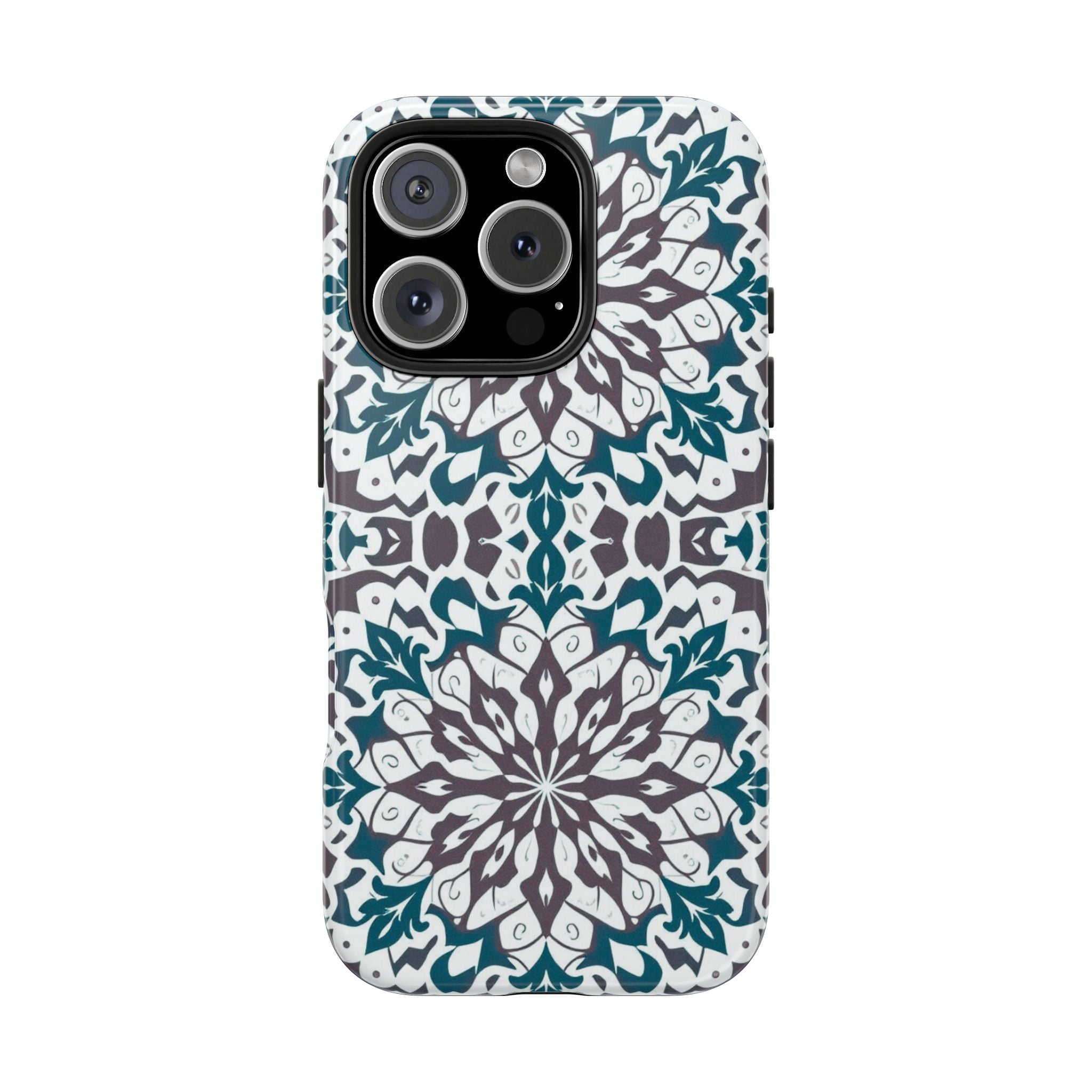 Symmetrical Mandala Phone Case for iPhone 11-17 and Galaxy S21-S25
