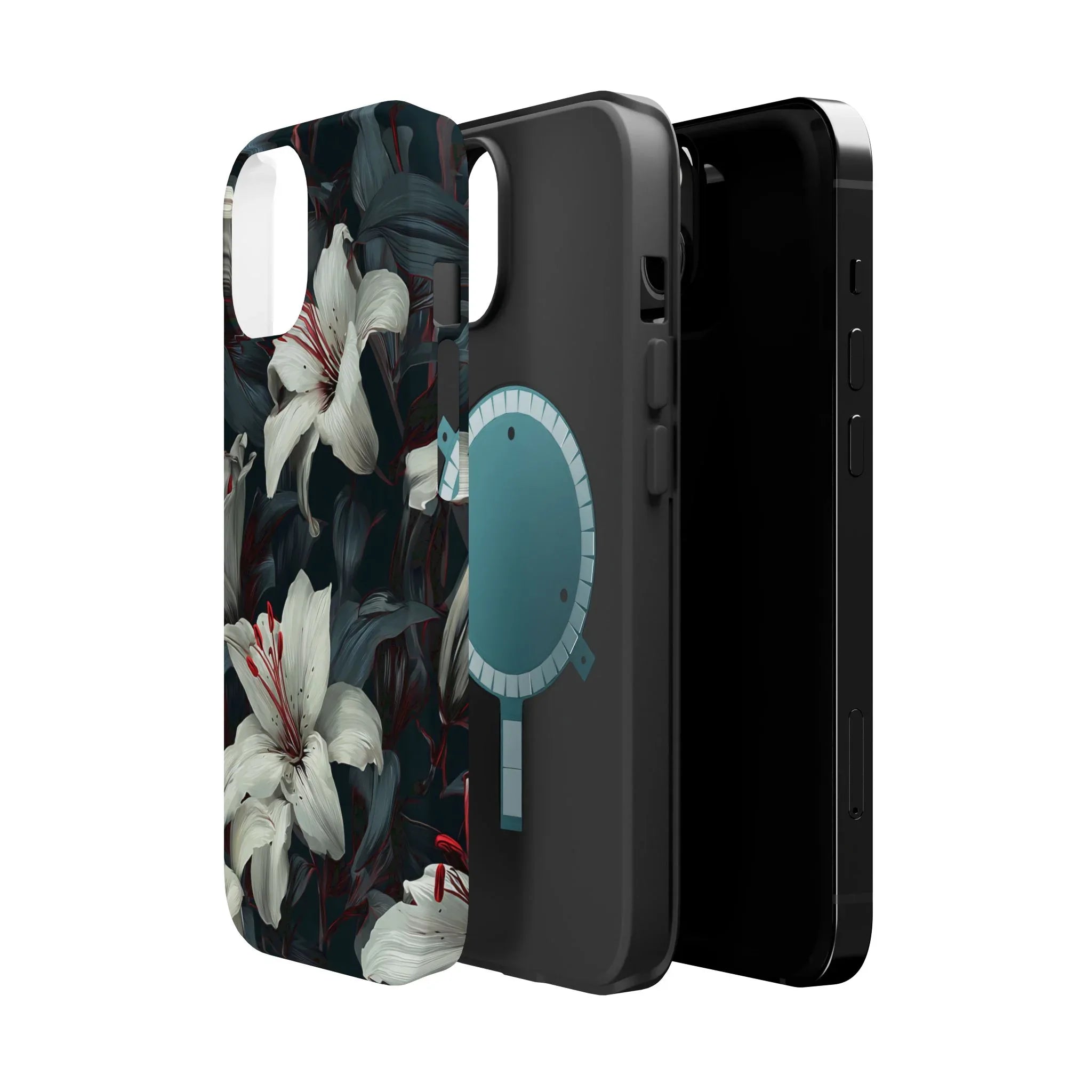 White Lily Floral Phone Case for iPhone 13-17 - KARARMDESIGN