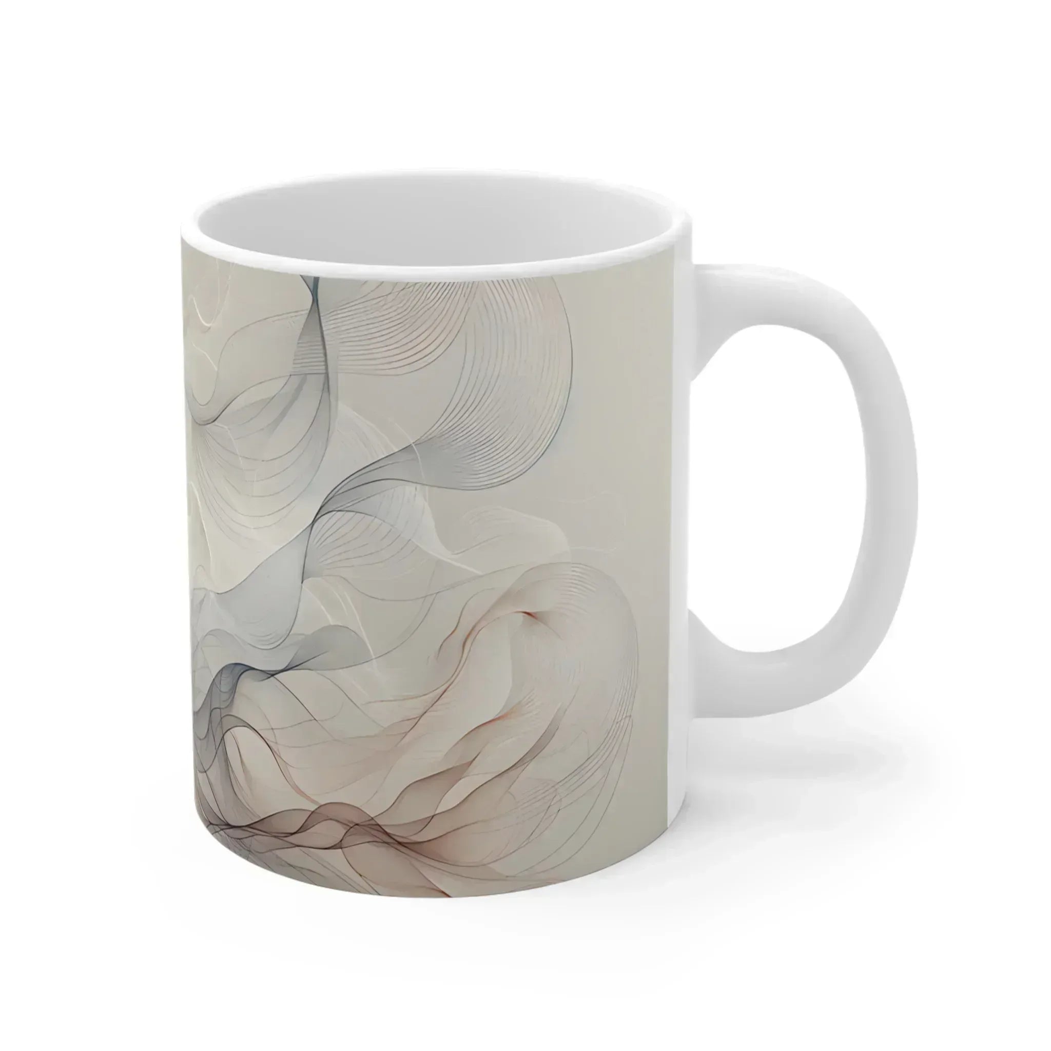 Ethereal Smoke Swirl Ceramic Mug – 11oz - KARARMDESIGN