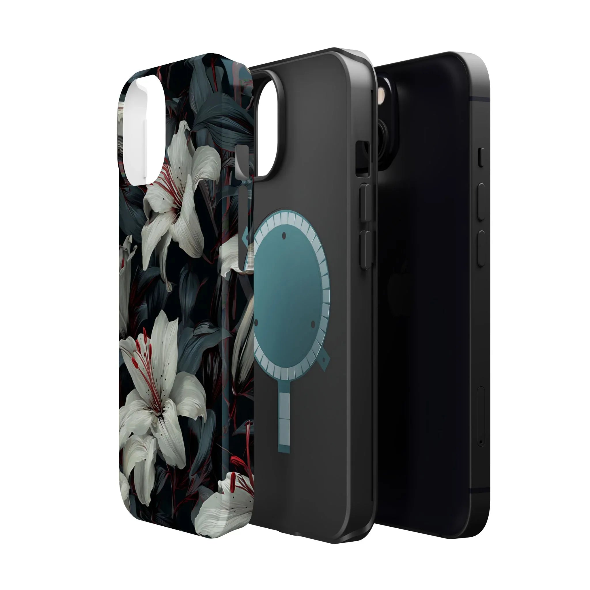 White Lily Floral Phone Case for iPhone 13-17 - KARARMDESIGN