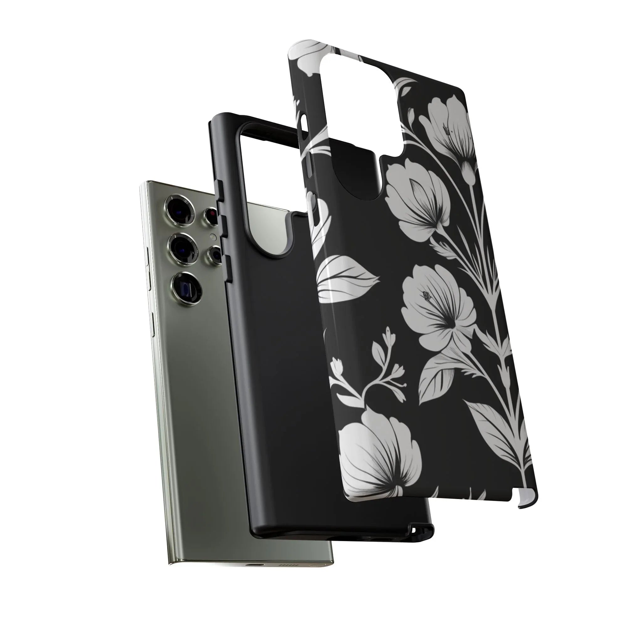Elegant Floral Phone Case for Galaxy S20-S25 - KARARMDESIGN