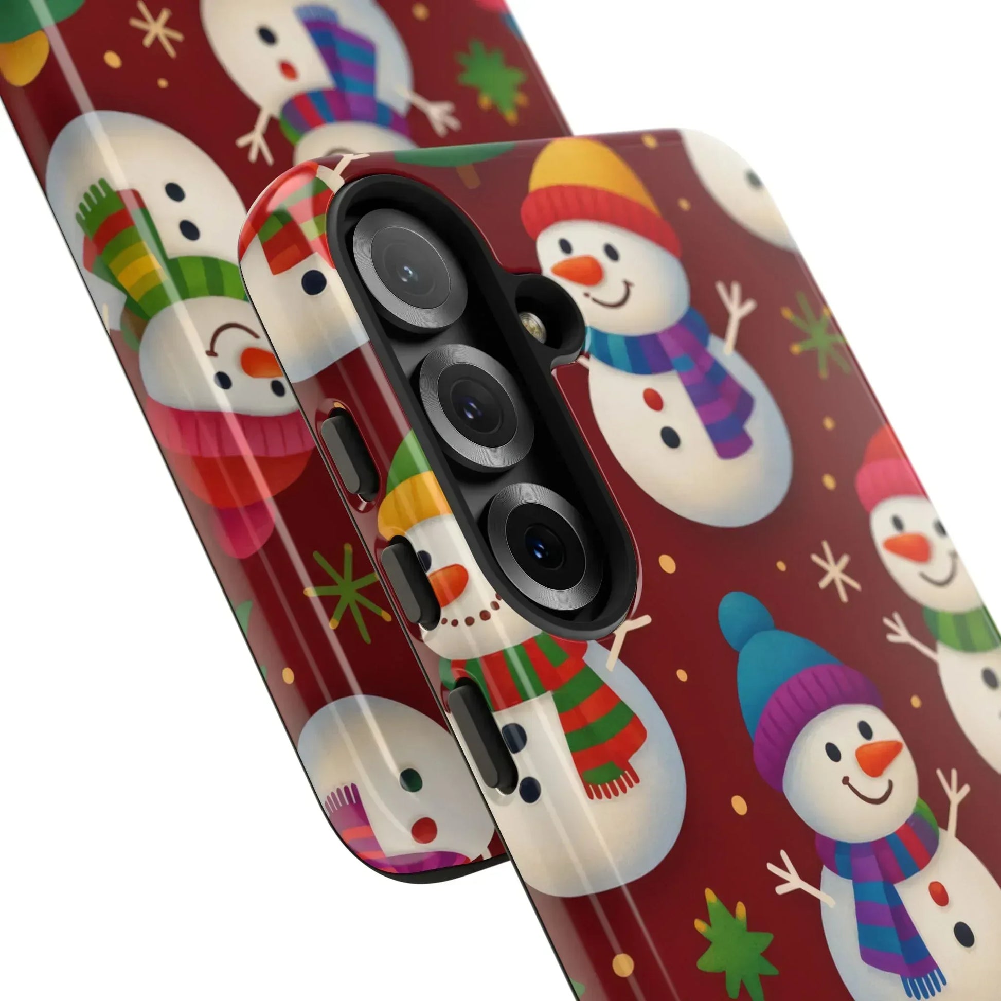 Festive Snowmen Parade Phone Case for iPhone 11–17 and Galaxy S10–S25 - KARARMDESIGN