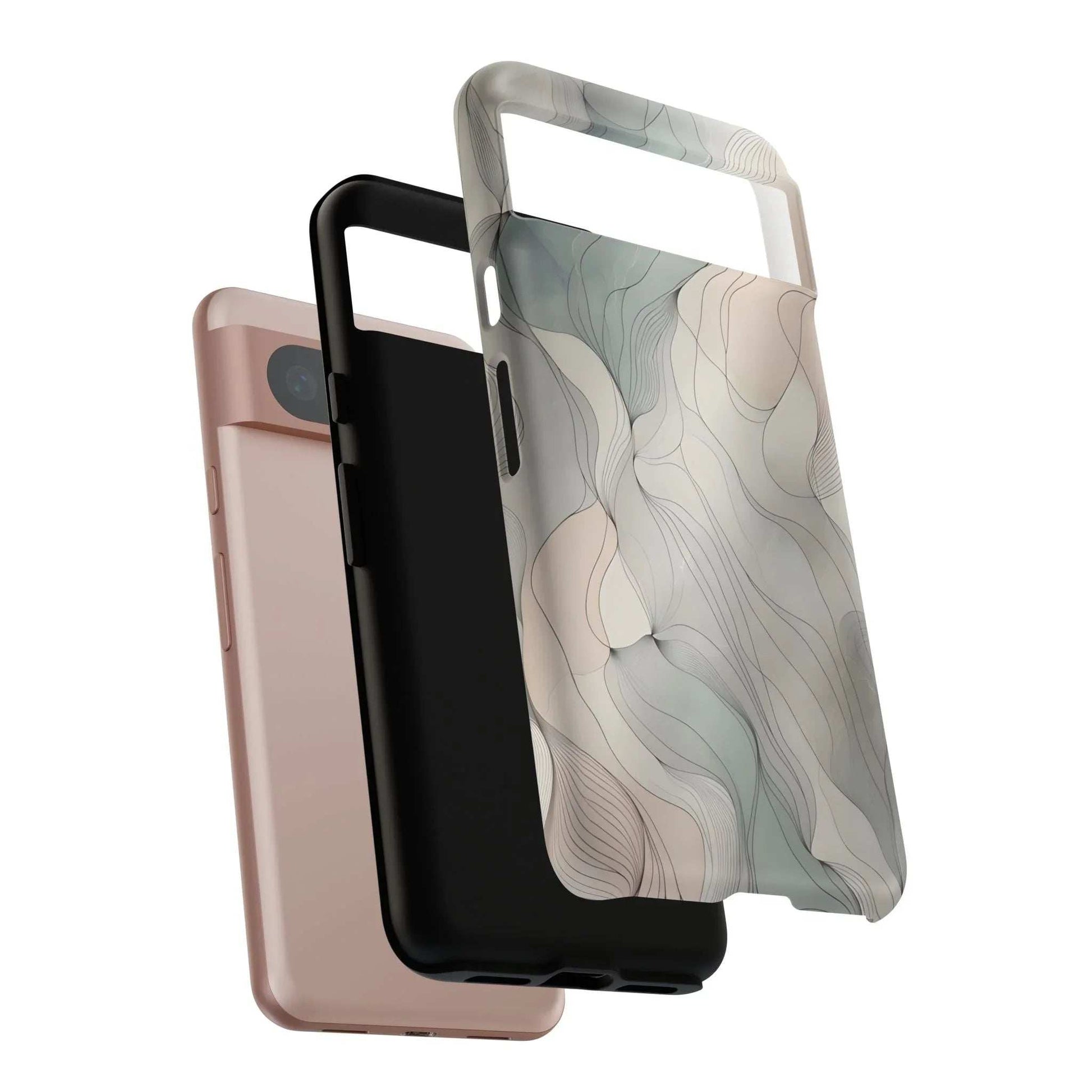 Pastel Wave Phone Case – Minimalist Design for iPhone & Pixel - KARARMDESIGN