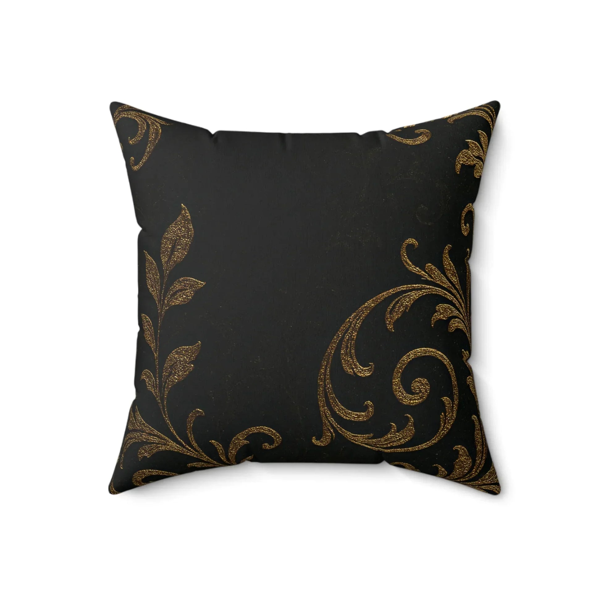 Midnight Bloom Faux Suede Square Pillow - KARARMDESIGN