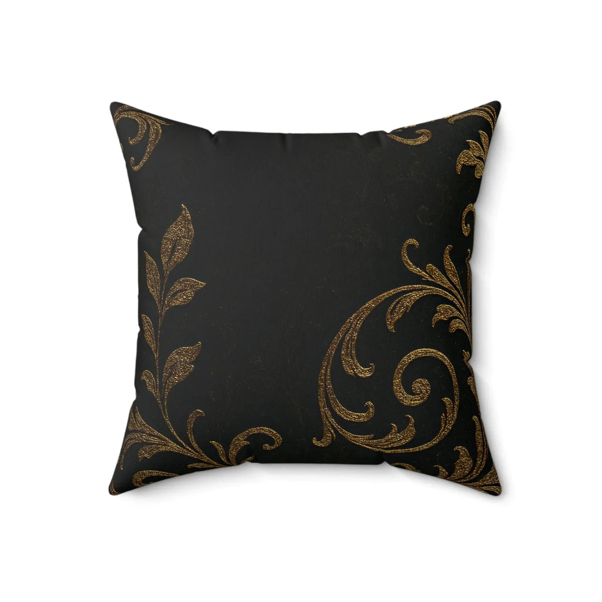 Midnight Bloom Faux Suede Square Pillow - KARARMDESIGN