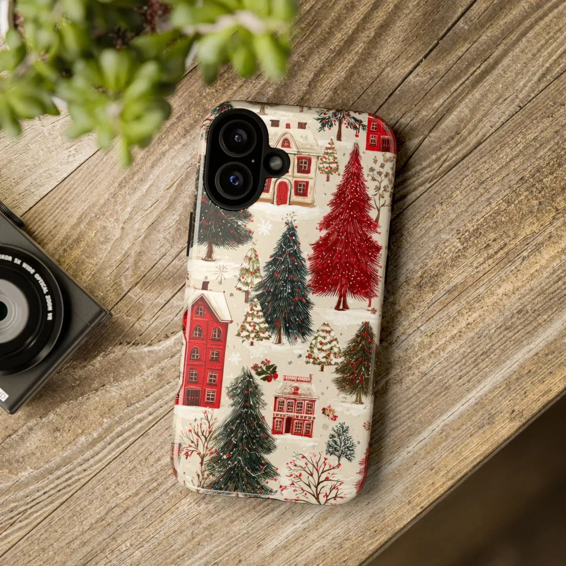 Cozy Winter Village Phone Case for iPhone 11-17 and Galaxy S10-S25 - KARARMDESIGN