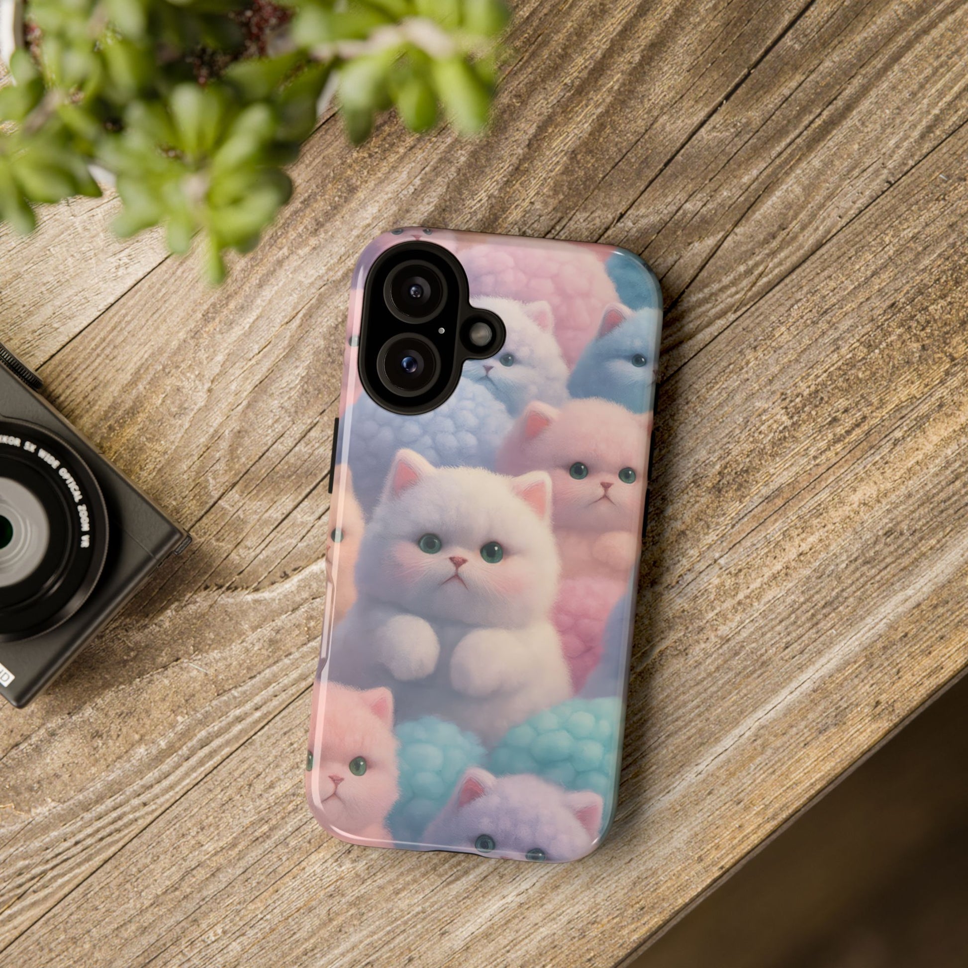 Pastel Kitten Phone Case for iPhone 8-17 and Samsung Galaxy S10-S25 Models - KARARMDESIGN
