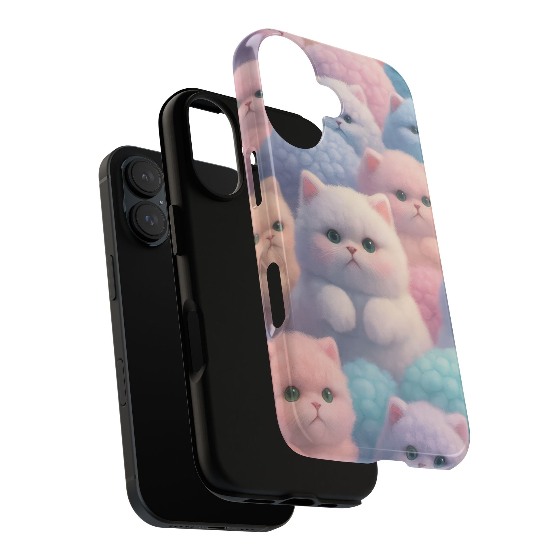 Pastel Kitten Phone Case for iPhone 8-17 and Samsung Galaxy S10-S25 Models - KARARMDESIGN
