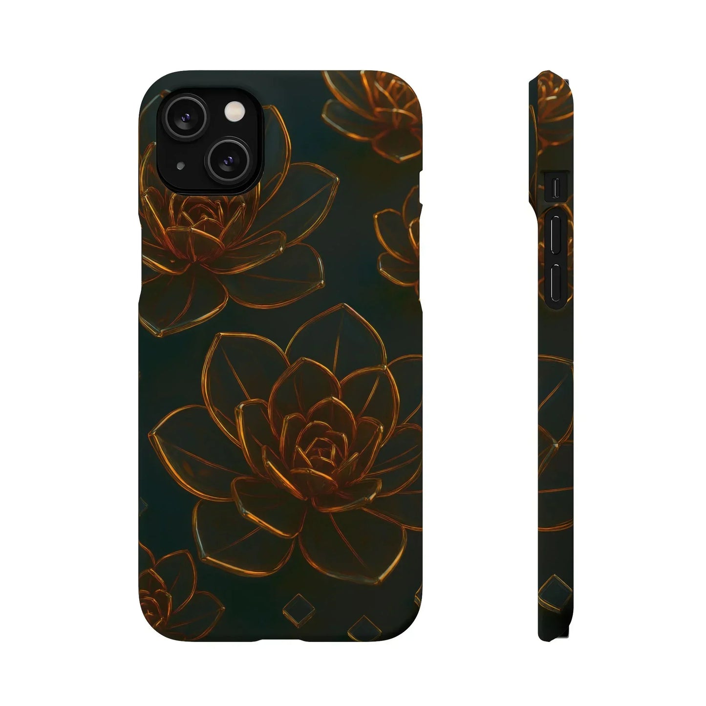 Glass Flower Phone Case for iPhone 7-16 and Galaxy S10-S24 Models