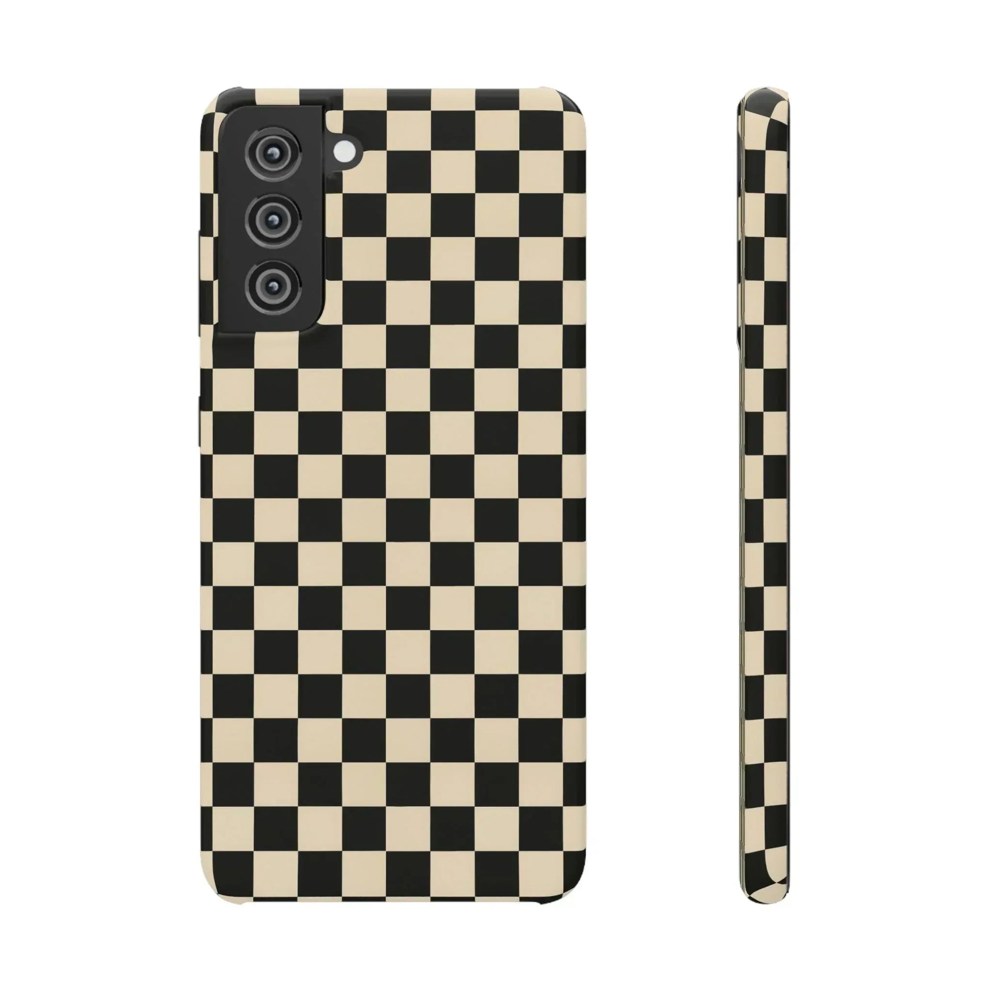 Stylish Matte Checker Phone Case for iPhone 11-17 and Galaxy S20-S25 - KARARMDESIGN