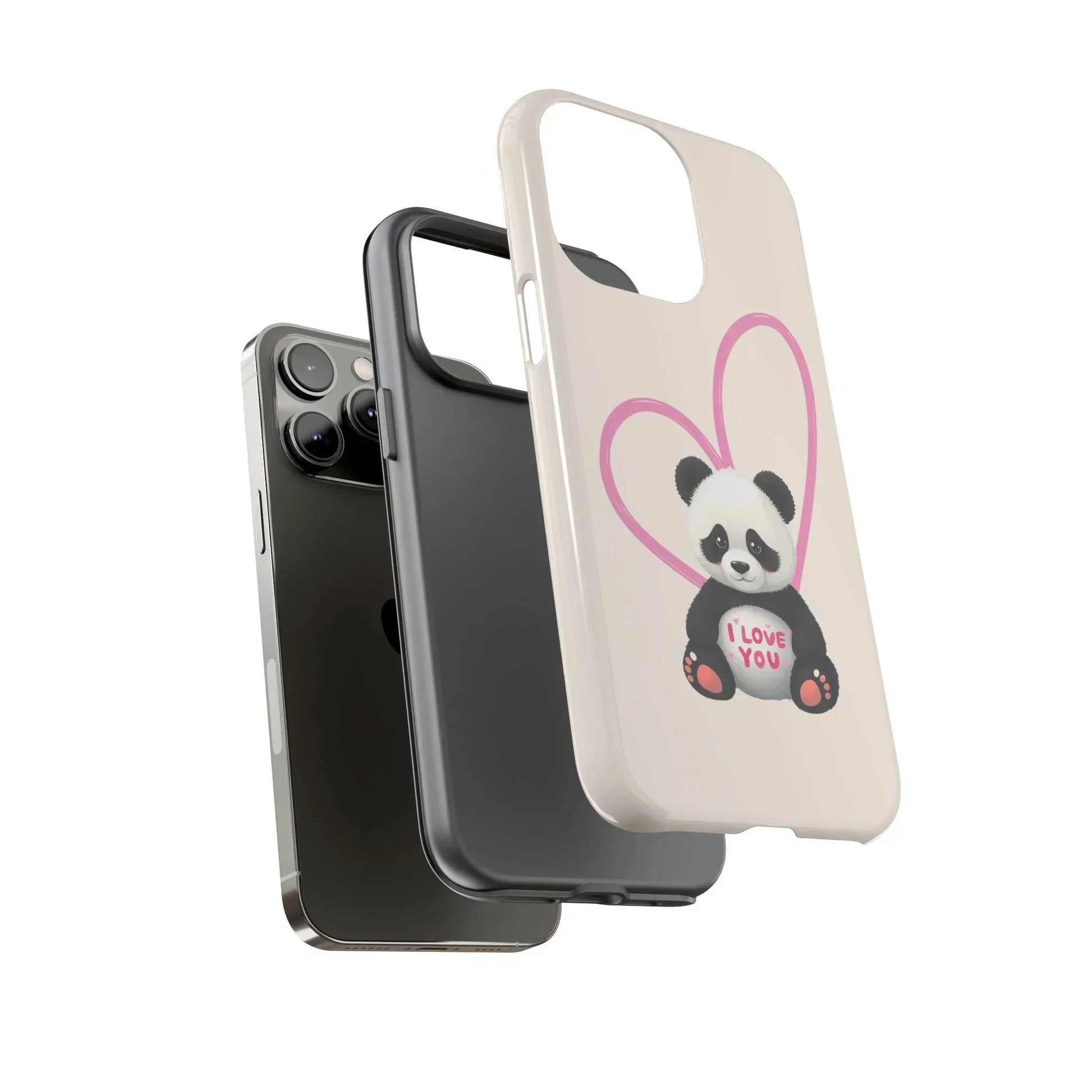 Cute Panda Heart Love Phone Case for iPhone 8-16 - KARARMDESIGN