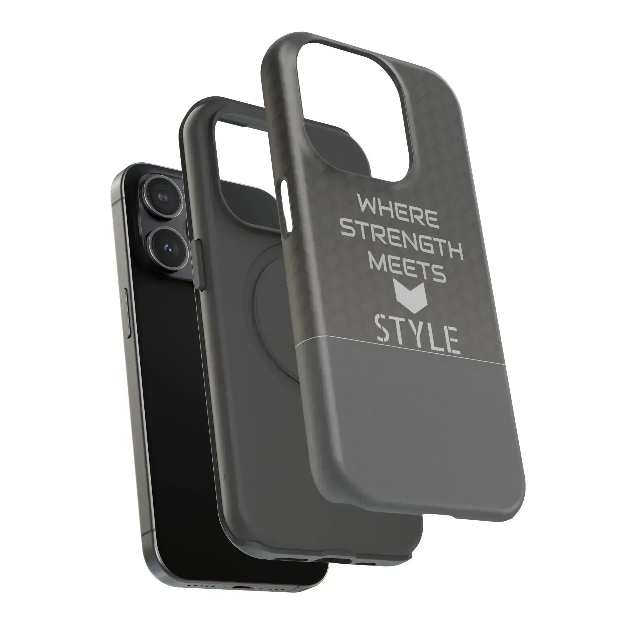 Gray Carbon Phone Case for iPhone 12-16 and Galaxy S21-S22 - KARARMDESIGN