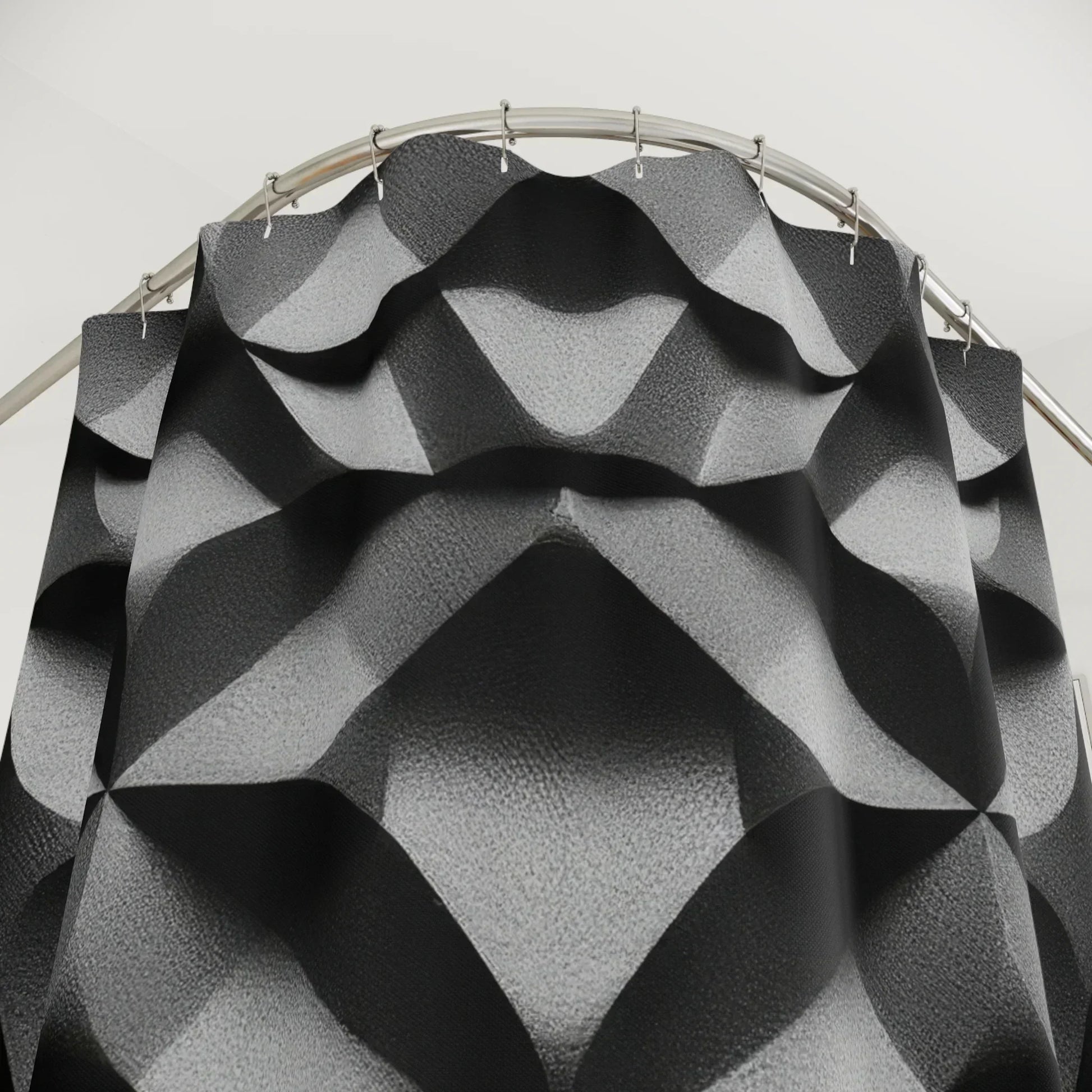 Black Geometric Bold Modern Shower Curtain | Exclusive by KARARMDESIGN - KarArmDesign