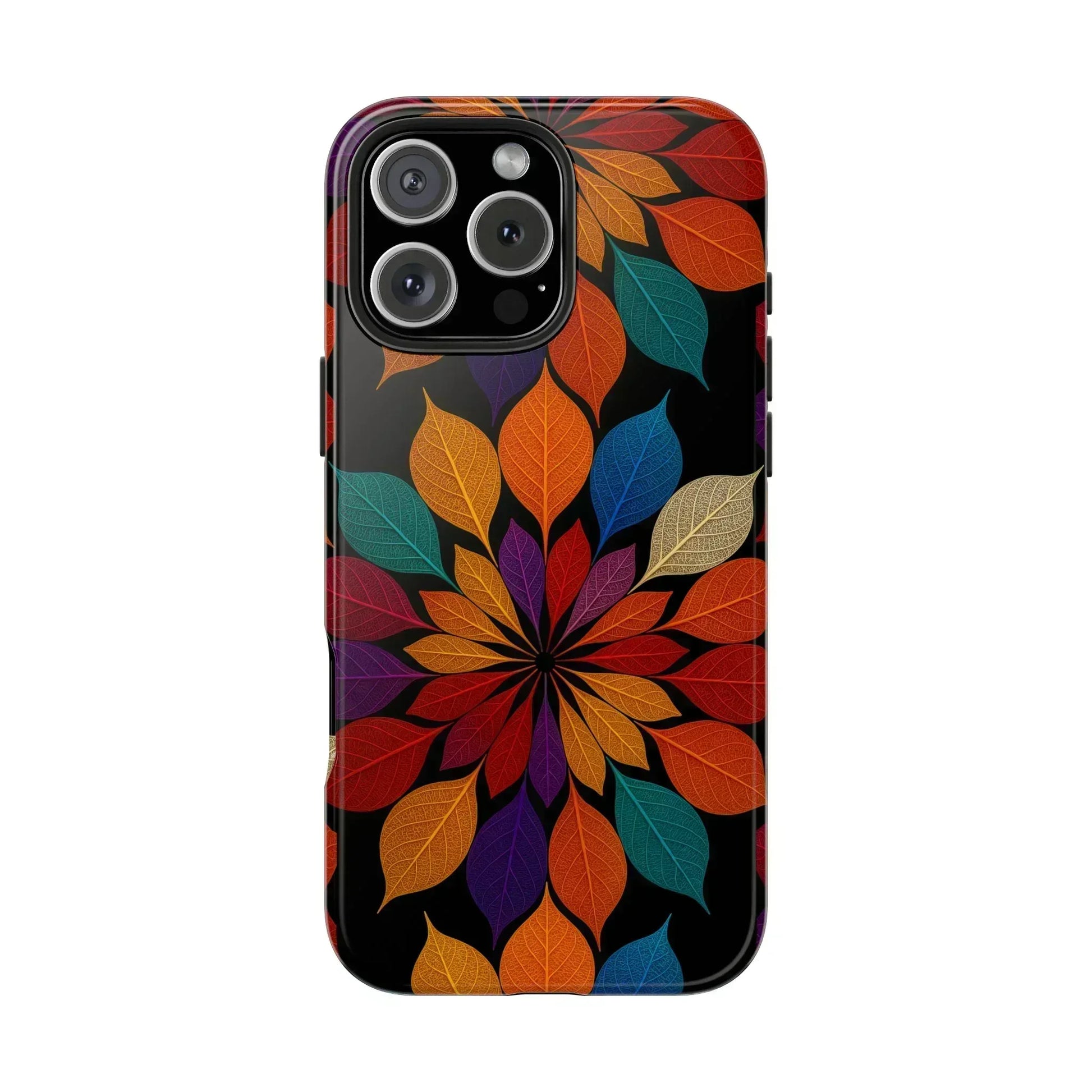 Leaf Mandala Phone Case for iPhone 11-16 and Galaxy S21-S24 - KARARMDESIGN