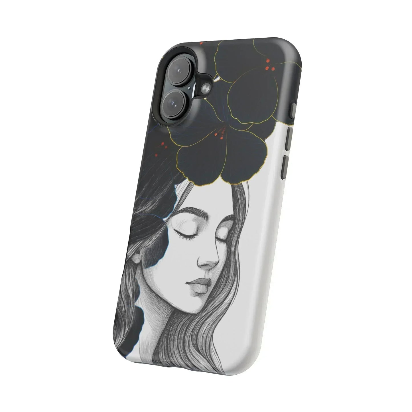 Dark Floral Elegance Phone Case for iPhone 13-16 Models - KarArmDesign