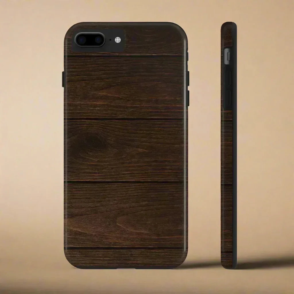 Dark Wood Grain Phone Case for iPhone and Galaxy - KARARMDESIGN