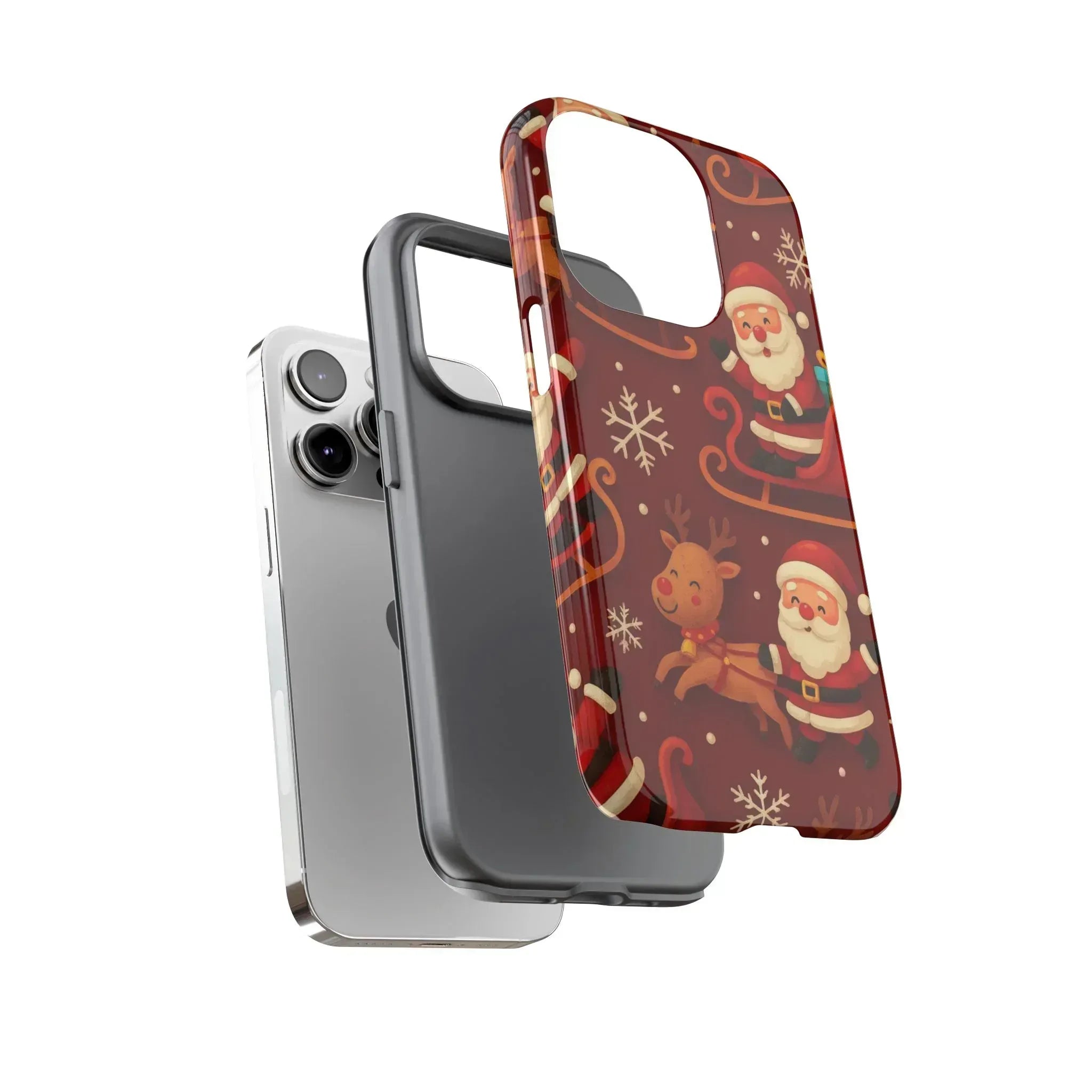 Santa Sleigh Ride Phone Case for iPhone 11-17 and Galaxy S10-S25 - KARARMDESIGN