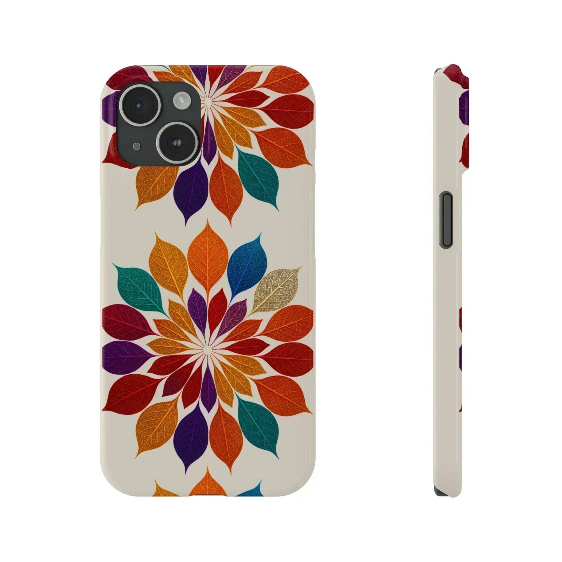 Leaf Mandala Phone Case for iPhone 11-16 - KARARMDESIGN