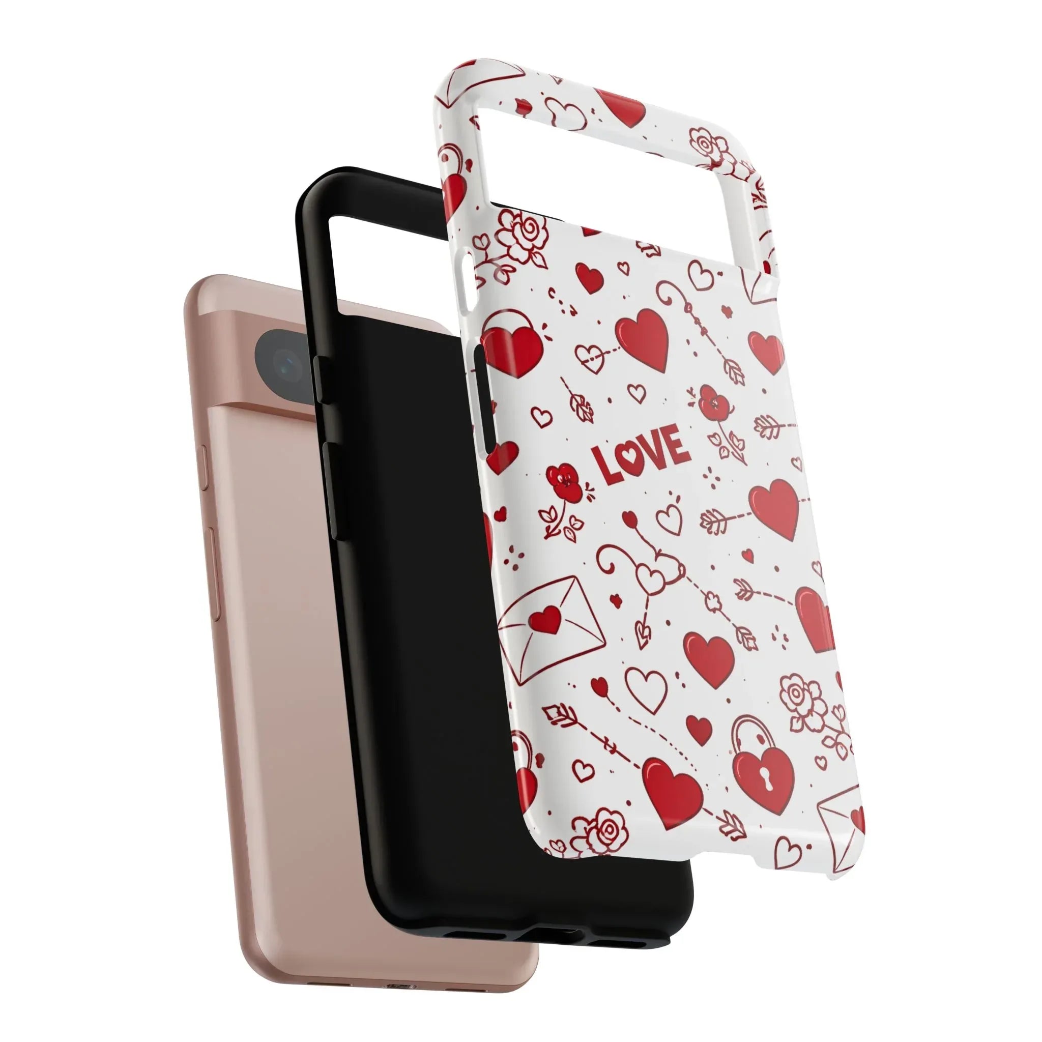 Love Doodles Valentine Phone Case for Google Pixel up to 9 - KARARMDESIGN