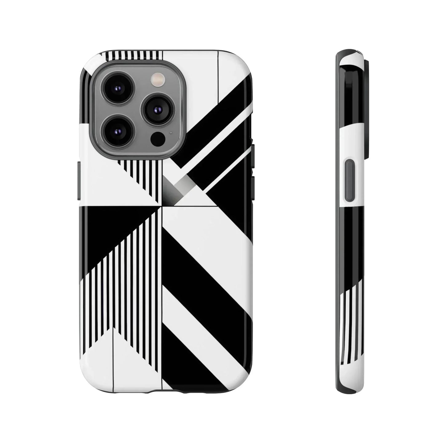 Monochrome Tough Phone Case for iPhone 11-16 and Samsung Galaxy S10–S25 Models - KarArmDesign