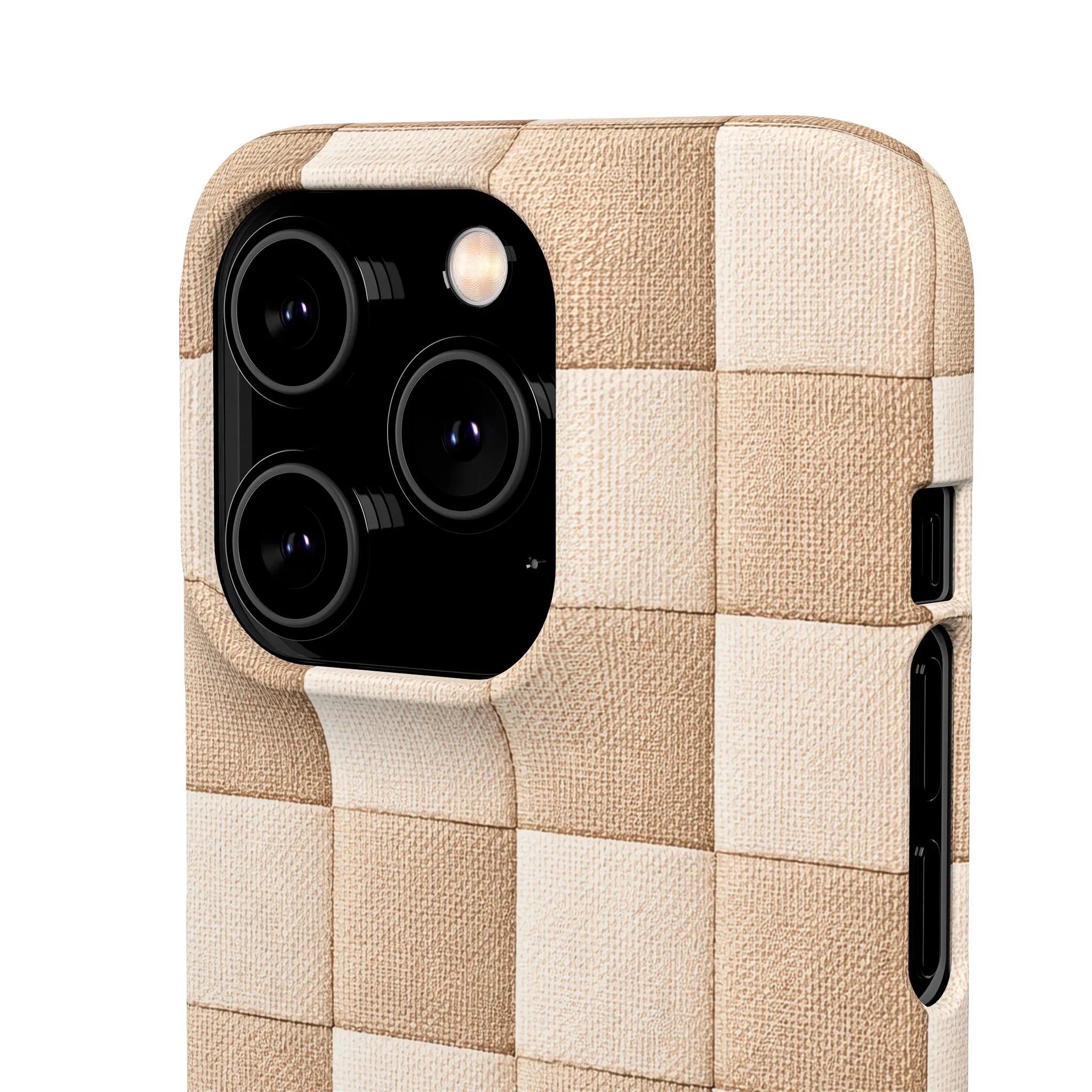 Beige Woven Phone Case for iPhone 11-17 and Galaxy S20-S25 - KARARMDESIGN
