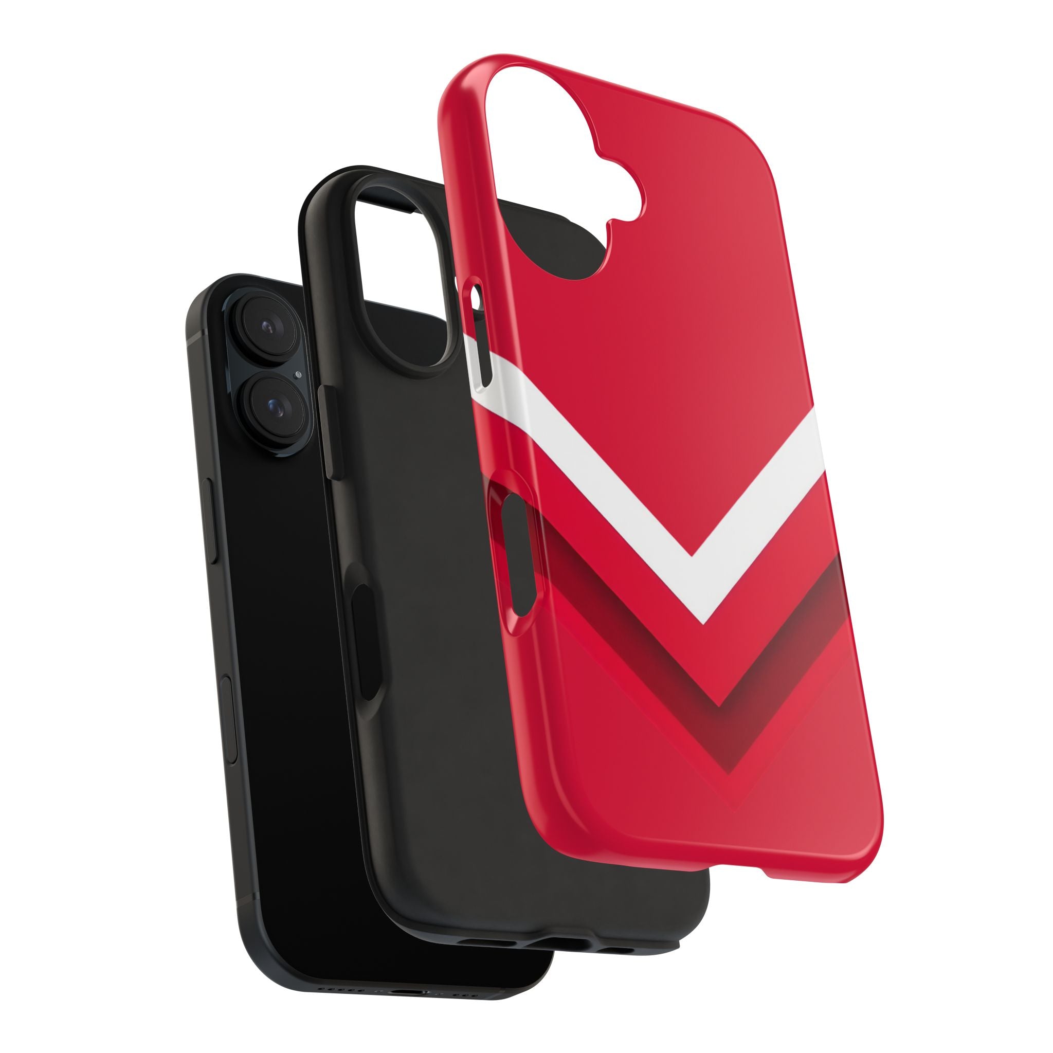 Red Chevron Armor Phone Case for iPhone 11–16 & Galaxy S21–S24