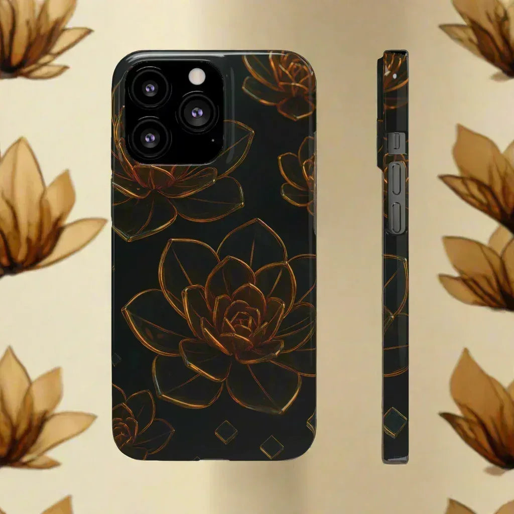 Glass Flower Phone Case for iPhone 8-16 and Galaxy S20-S24 - KARARMDESIGN