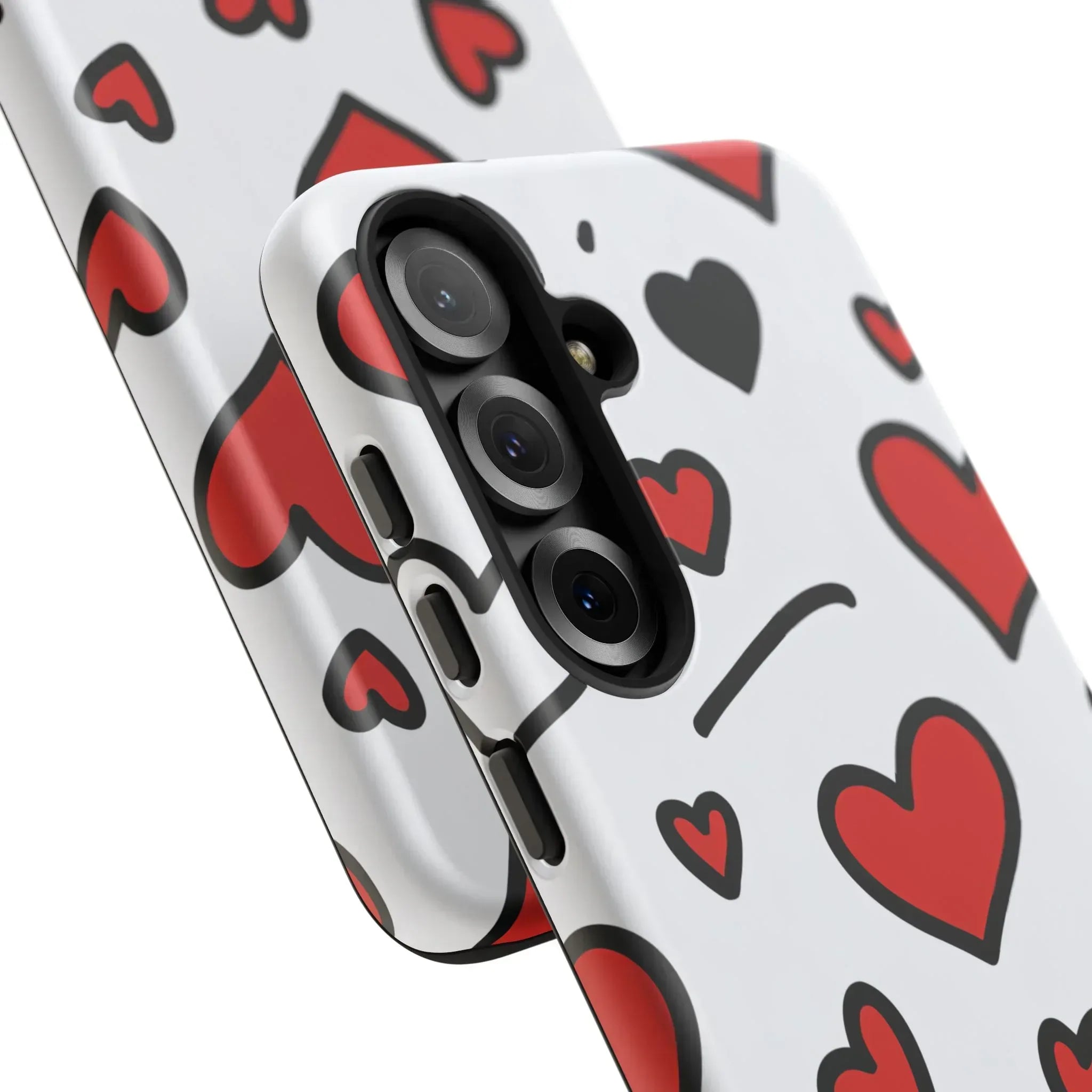 Scattered Hearts Phone Case for iPhone 11-17 and Galaxy S10-S25 - KARARMDESIGN