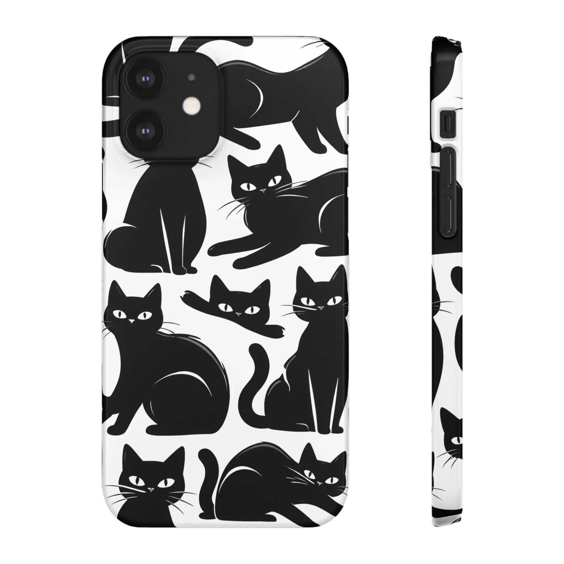 Black Cats Phone Case for iPhone 11-17 and Galaxy S20-S25 - KARARMDESIGN