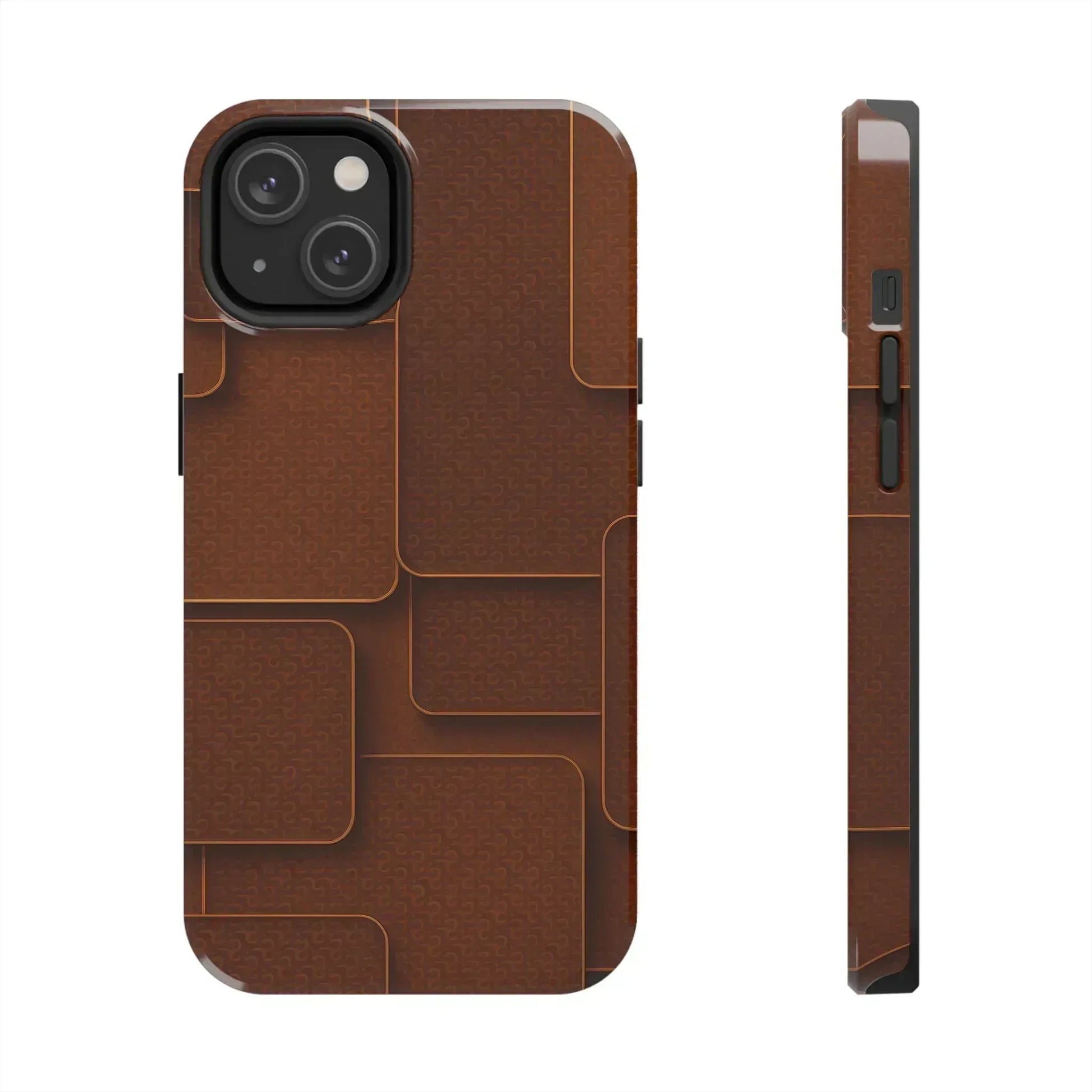 Textured Brown Phone Case for iPhone 7-16 and Samsung Galaxy S21-S24 - KARARMDESIGN