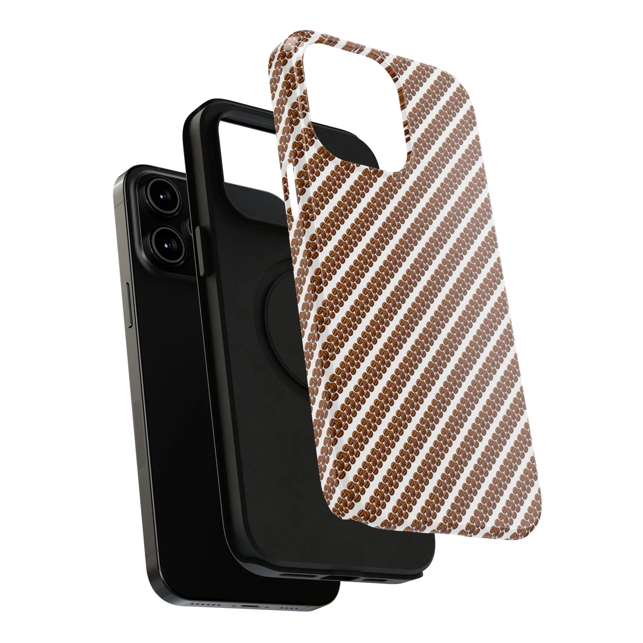 Stylish Coffee Pattern Phone Case for iPhone 11–17 and Galaxy S21–S22 - KARARMDESIGN
