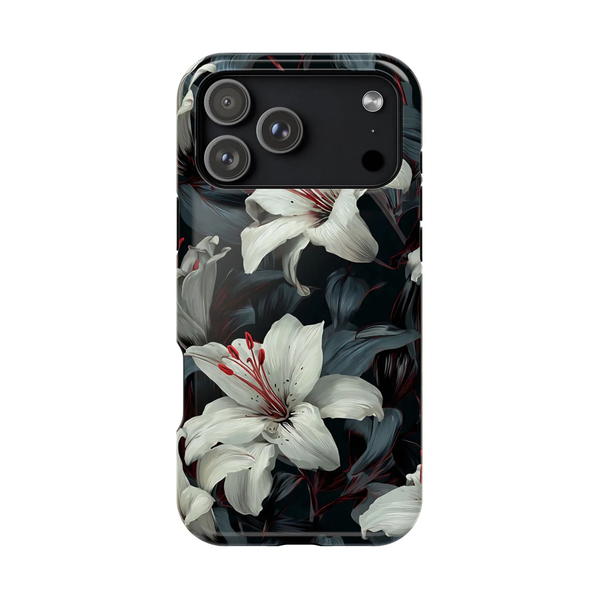 White Lily Floral Phone Case for iPhone 13-17 - KARARMDESIGN