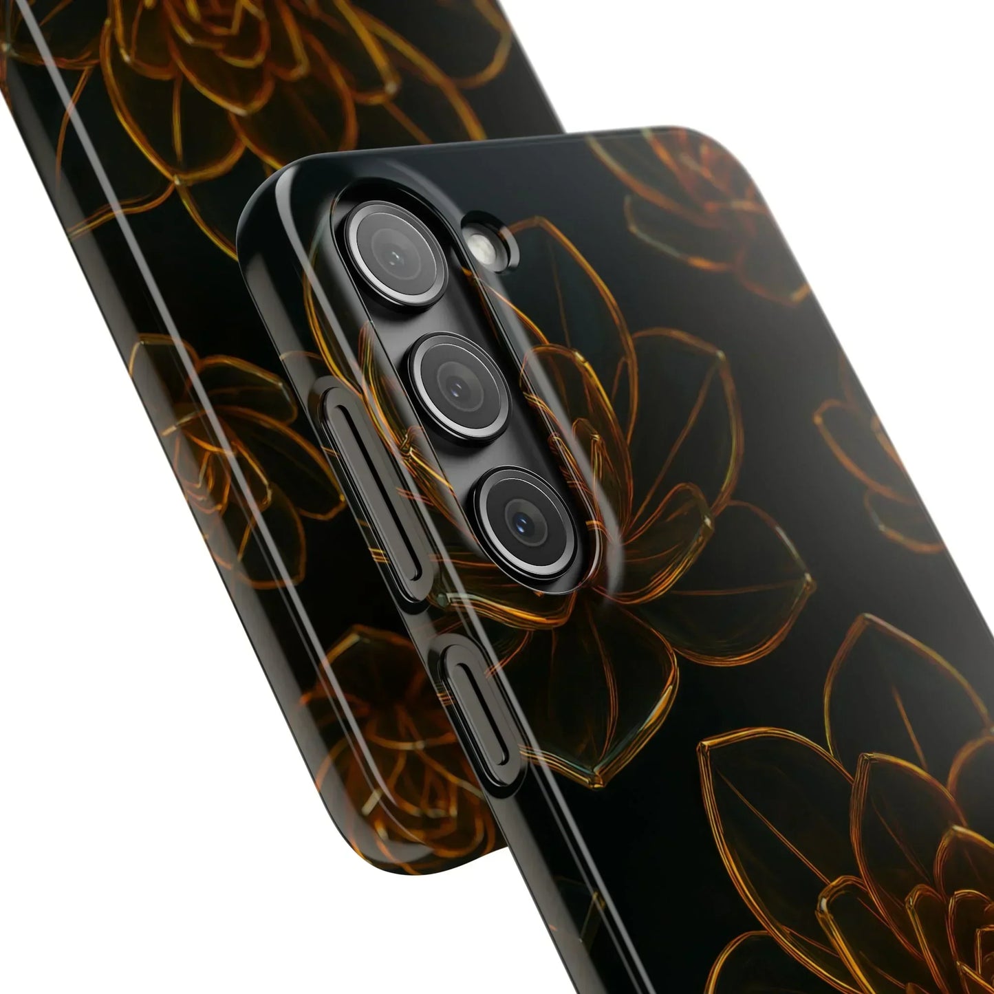Glass Flower Phone Case for iPhone 7-16 and Galaxy S10-S24 Models