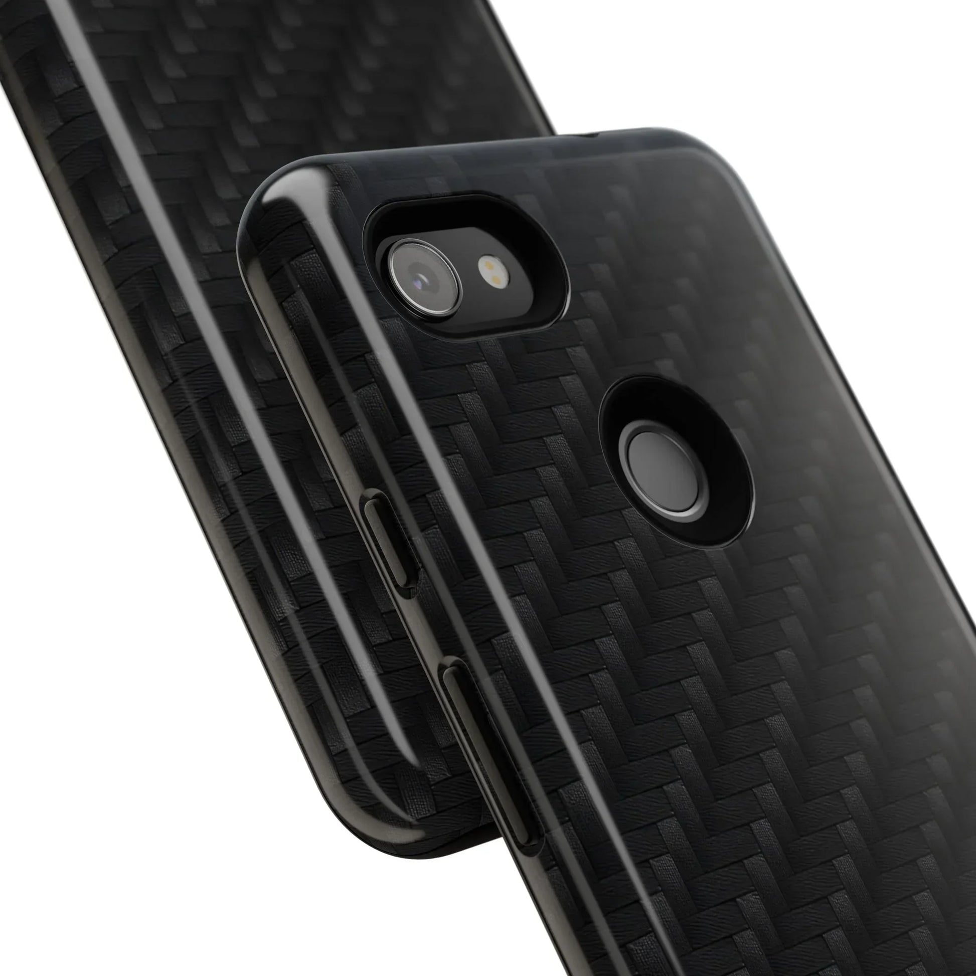 Black Carbon Phone Case Tough Case for iPhone 8-16 and Google Pixel up to 9 Models - KarArmDesign