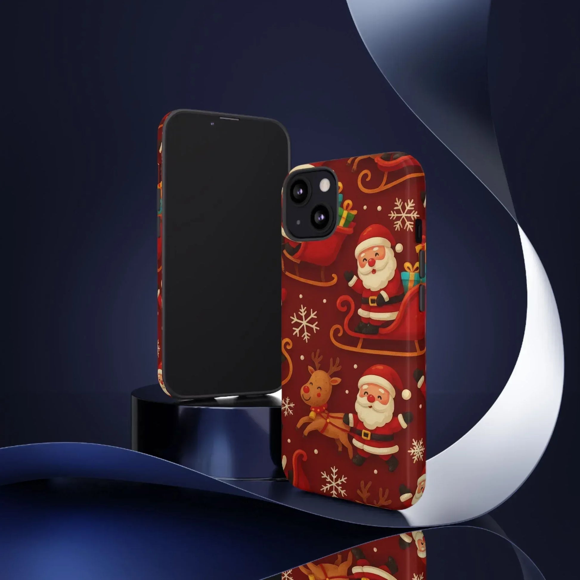 Santa Sleigh Ride Phone Case for iPhone 11-17 and Galaxy S10-S25 - KARARMDESIGN