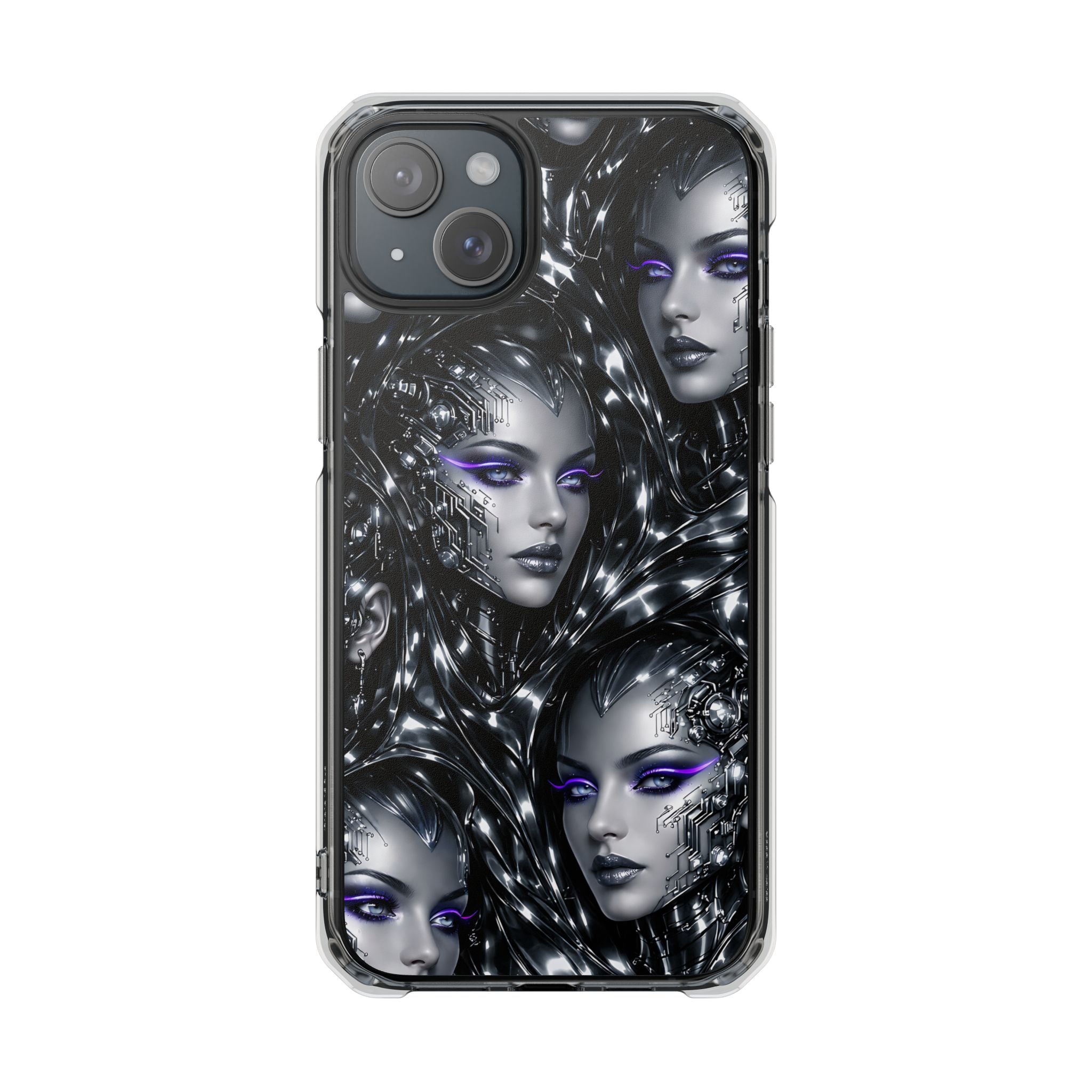 Cyber Chrome Women Phone Case for iPhone 14-17