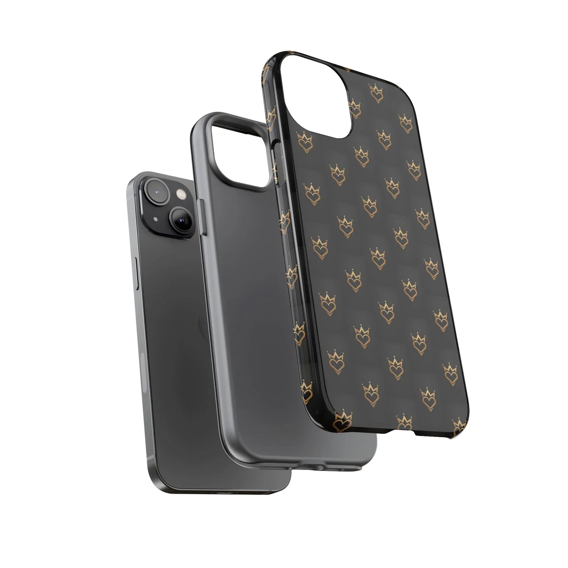 Crowned Heart Doodle Phone Case for iPhone 11-17 & Galaxy S10-S25 - KARARMDESIGN