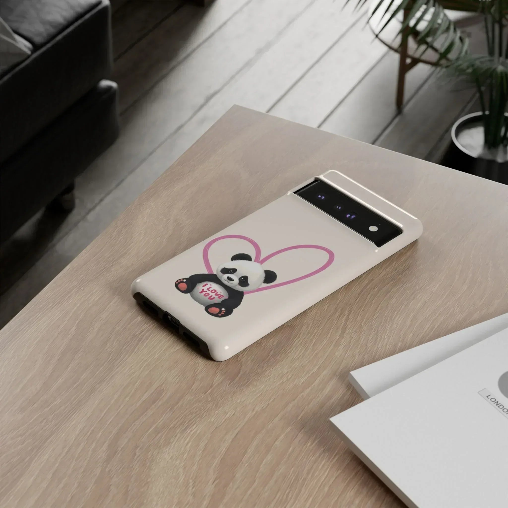 Cute Panda Heart Love Phone Case for Google Pixel up to 9 - KARARMDESIGN