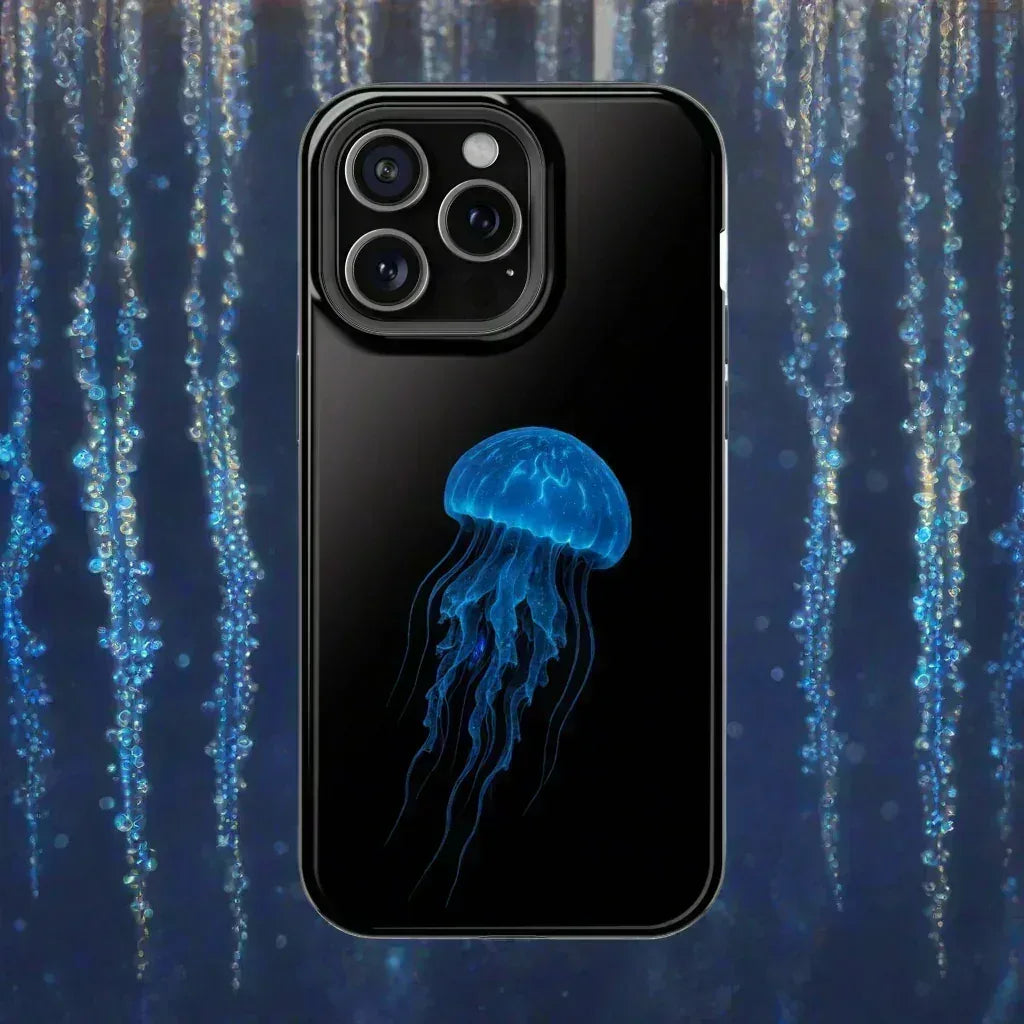 Blue Jellyfish Phone Case for iPhone 12-16 and Galaxy S21-S22 - KARARMDESIGN