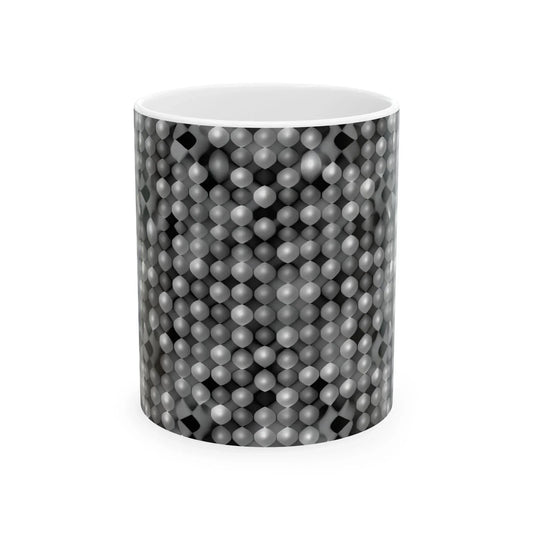 Black & Silver 3D Hex Pattern Ceramic Mug – 11 oz - KarArmDesign
