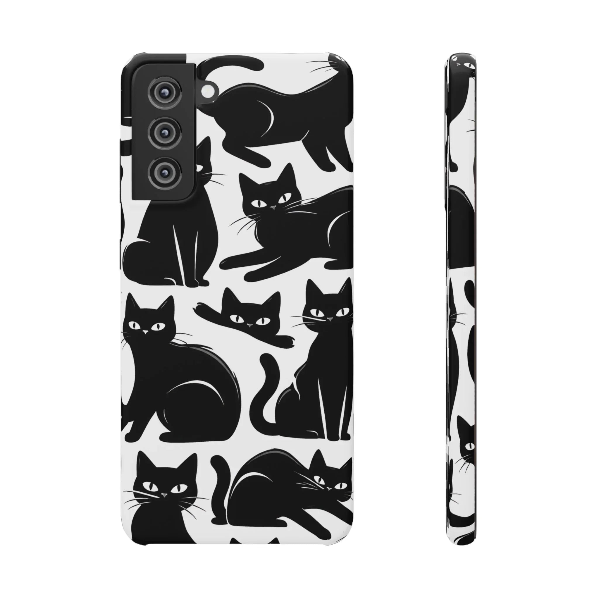 Black Cats Phone Case for iPhone 11-17 and Galaxy S20-S25 - KARARMDESIGN