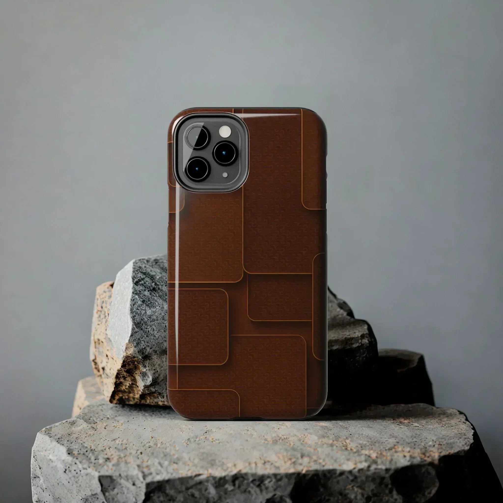 Textured Brown Phone Case for iPhone 7-16 and Samsung Galaxy S21-S24 - KARARMDESIGN